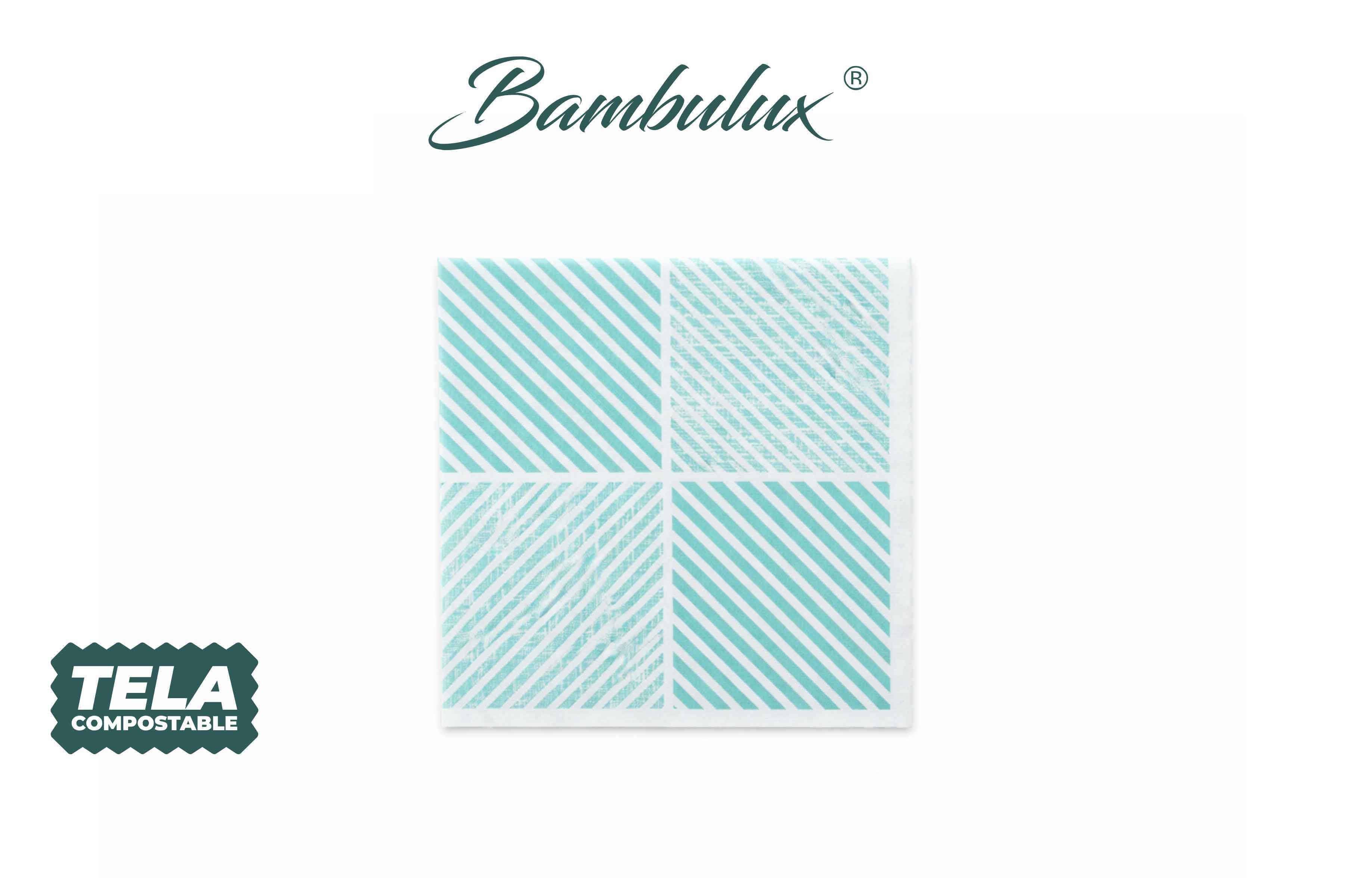 Servilletas Bambulux 40x40cm Deco. Diagonal Agua Marina, 480uds