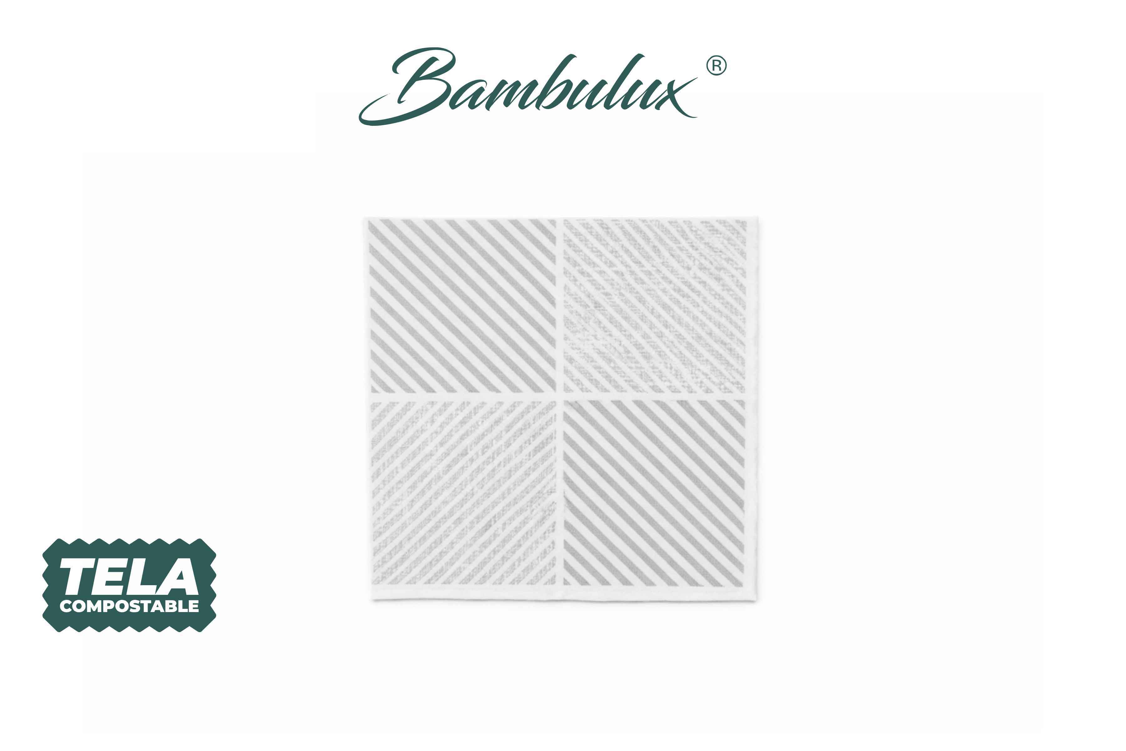 Servilletas Bambulux 40x40cm Deco. Diagonal Gris, 480uds