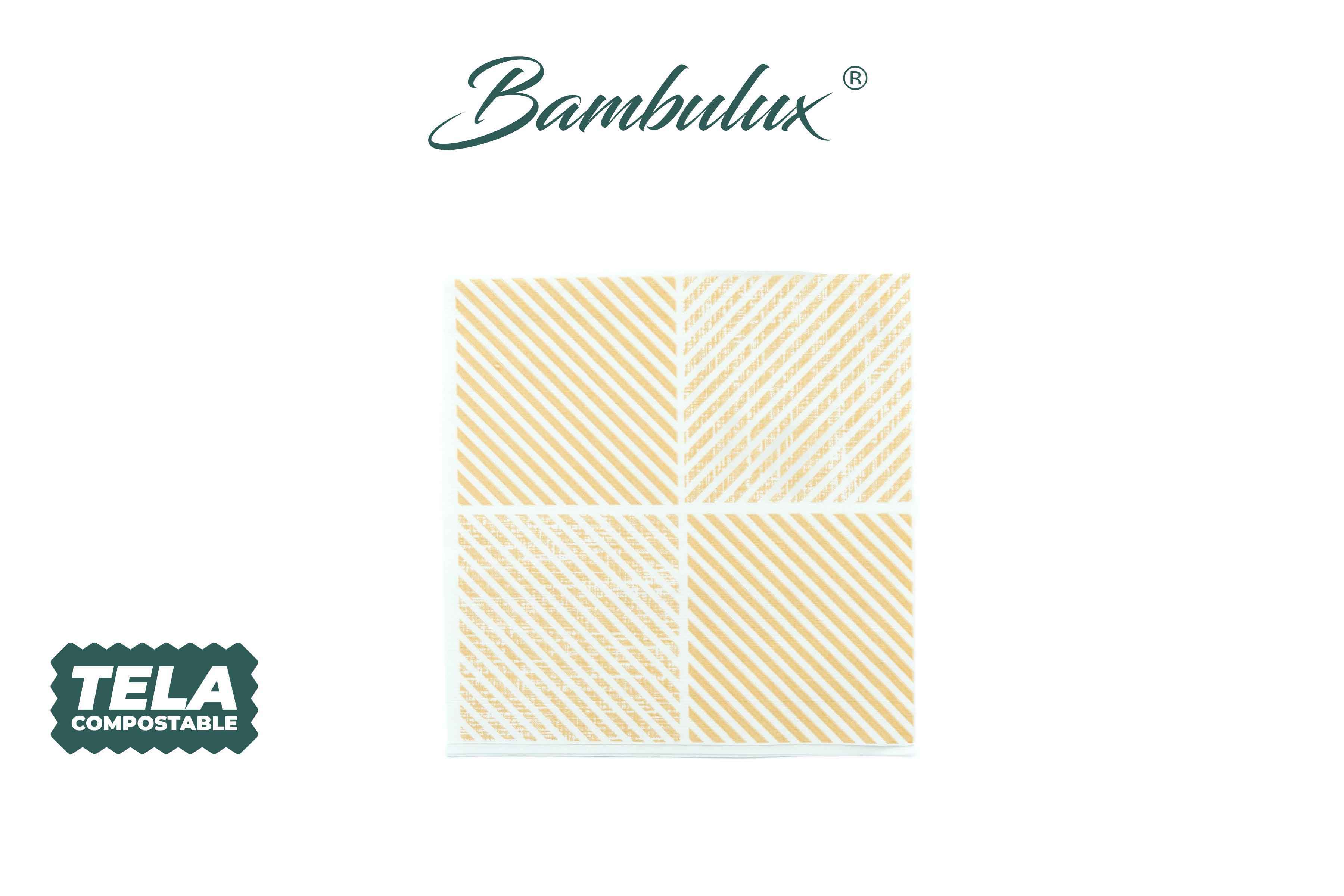 Servilletas Bambulux 40x40cm Deco. Diagonal Melocotón, 480uds