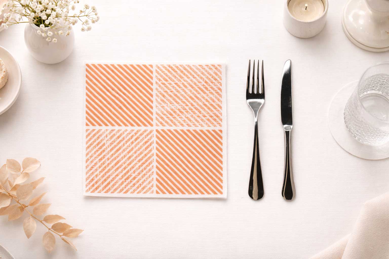 Servilletas Bambulux 40x40cm Deco. Diagonal Terra, 480uds