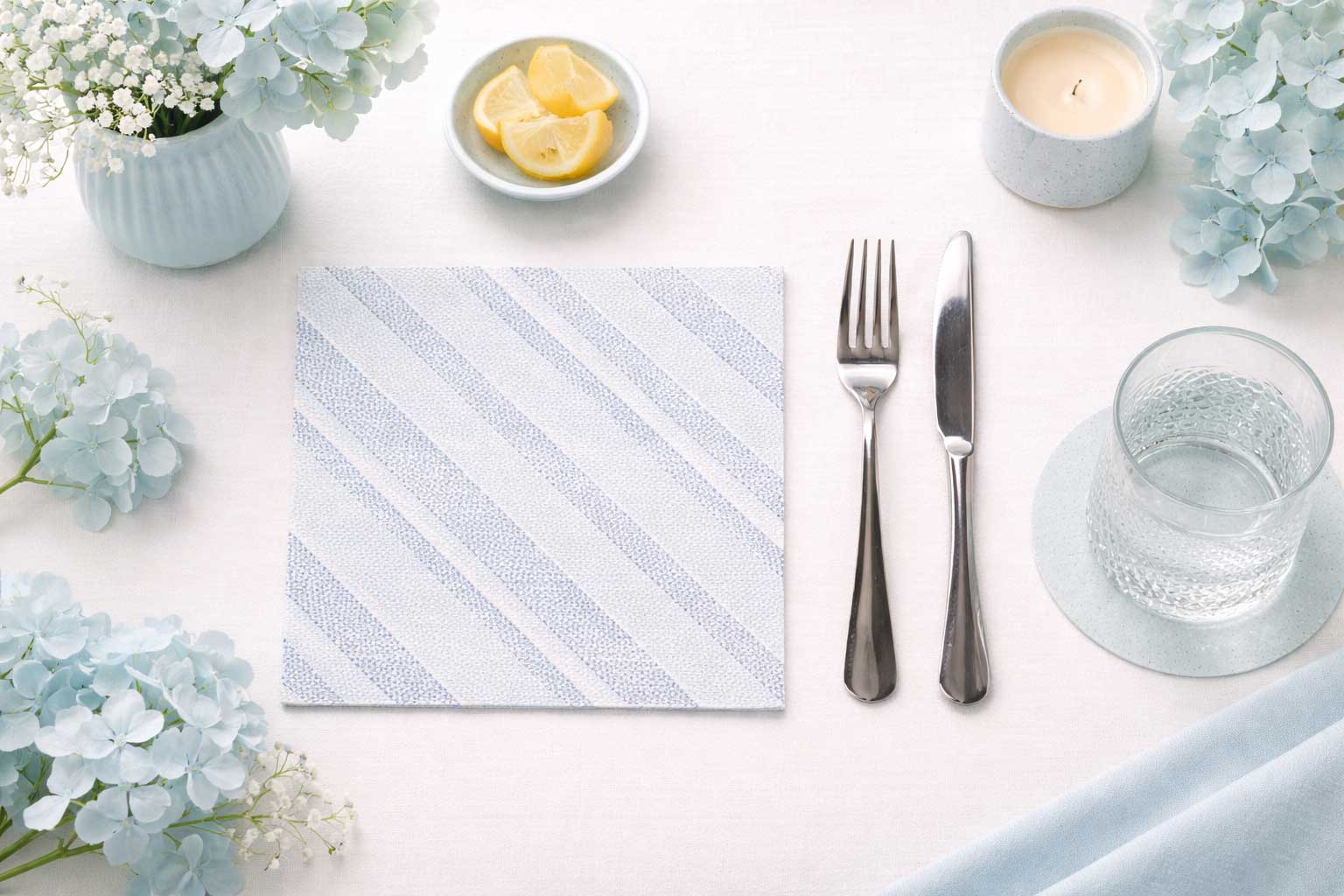 Servilletas Bambulux 40x40cm Deco. Marea Azul, 480uds