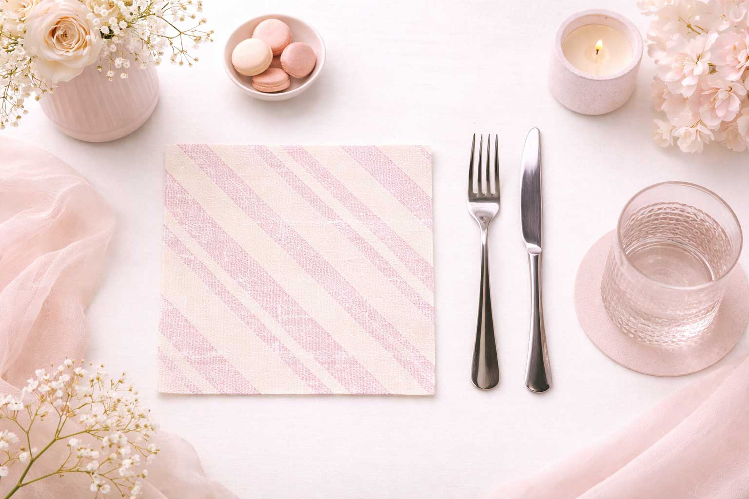 Servilletas Bambulux 40x40cm Deco. Marea Burdeos, 480uds