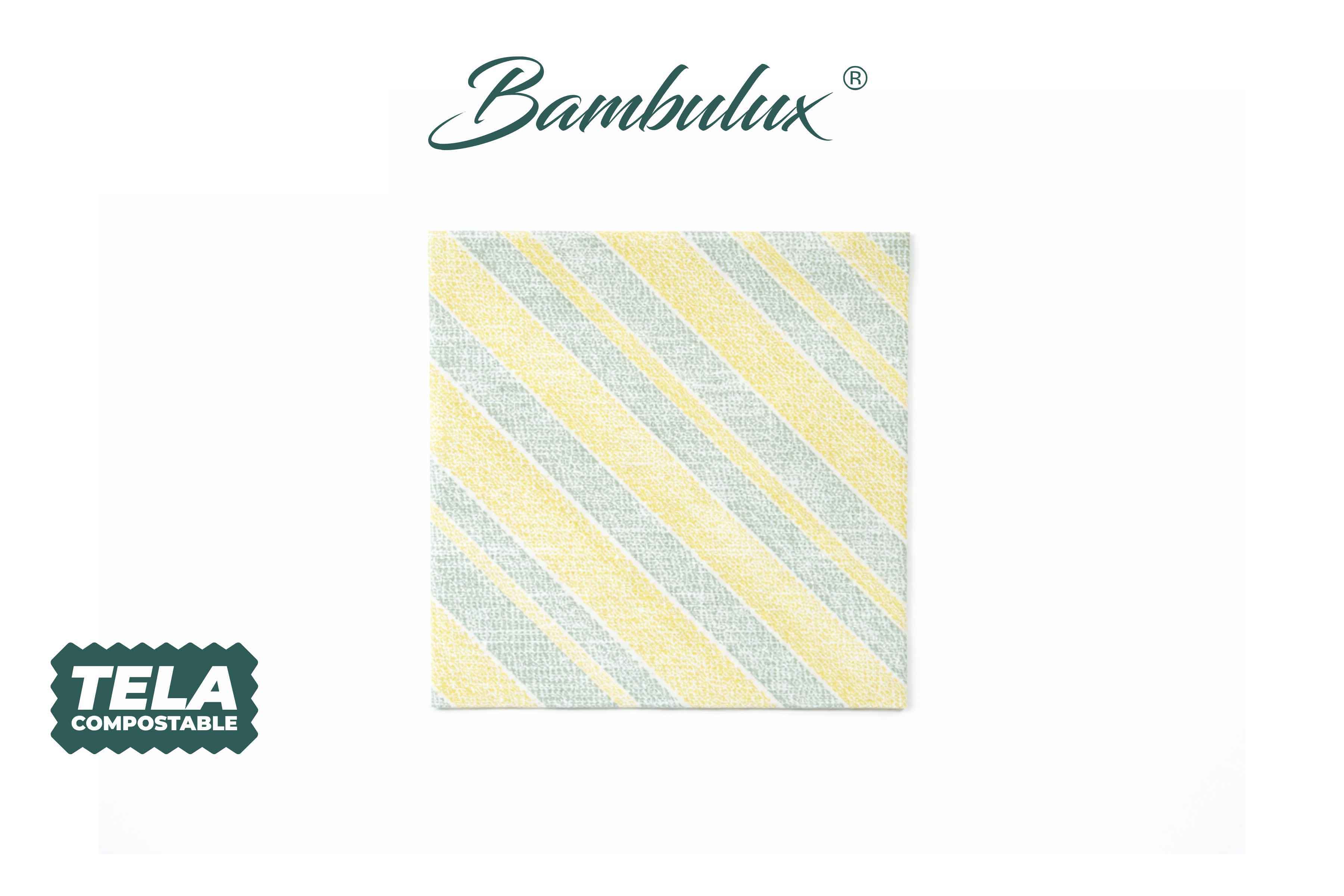 Servilletas Bambulux 40x40cm Deco. Marea Verde, 480uds