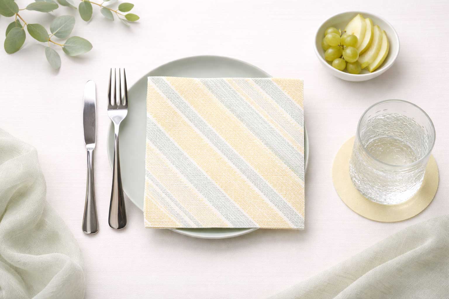 Servilletas Bambulux 40x40cm Deco. Marea Verde, 480uds