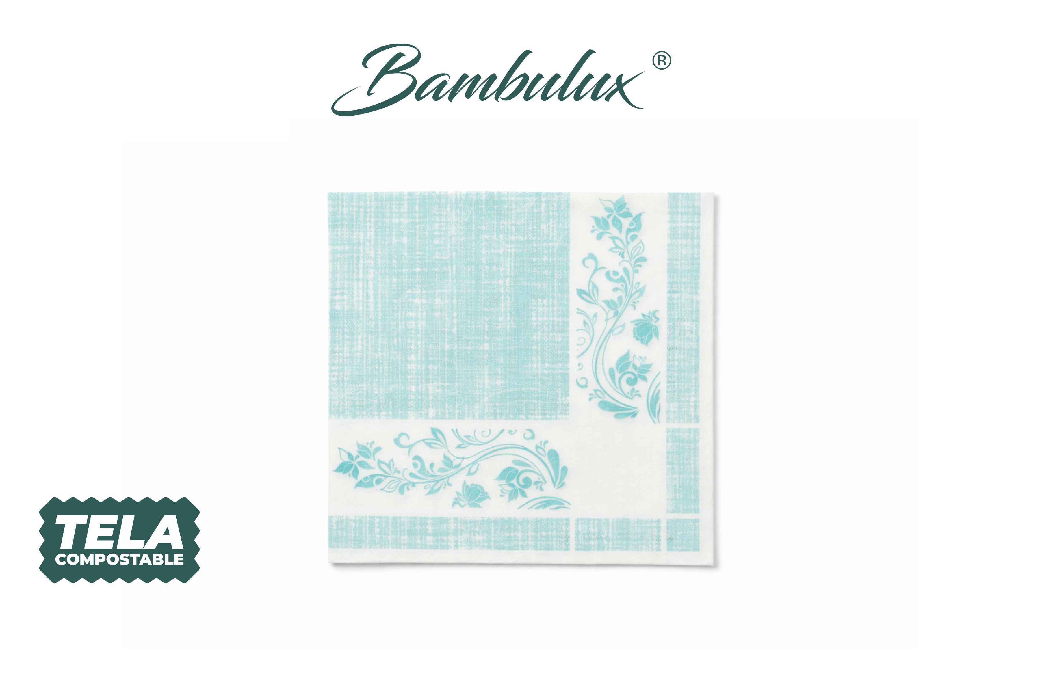 Servilletas Bambulux 40x40cm Deco. Venecia Agua Marina, 480uds