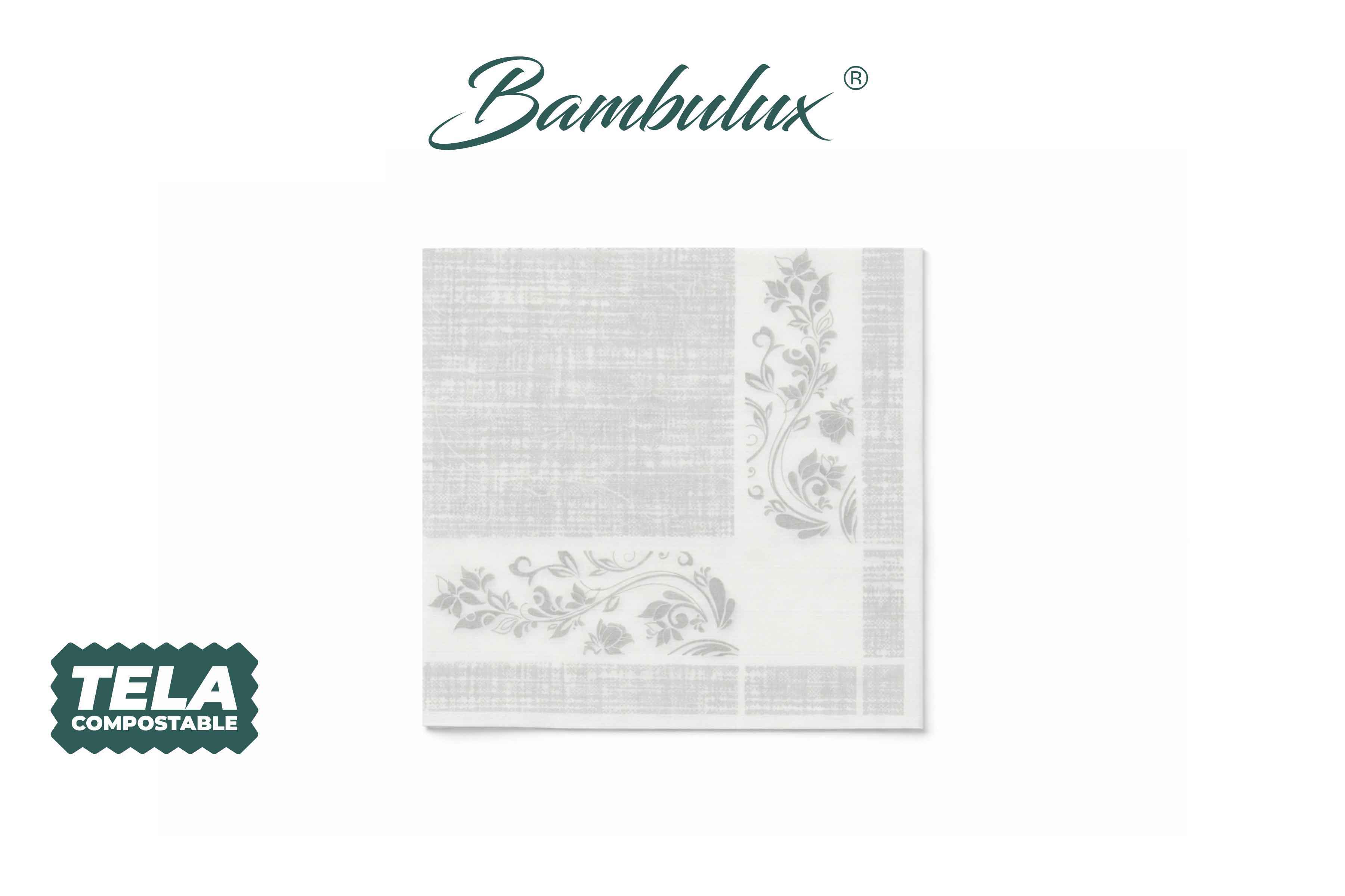 Servilletas Bambulux 40x40cm Deco. Venecia Gris, 480uds
