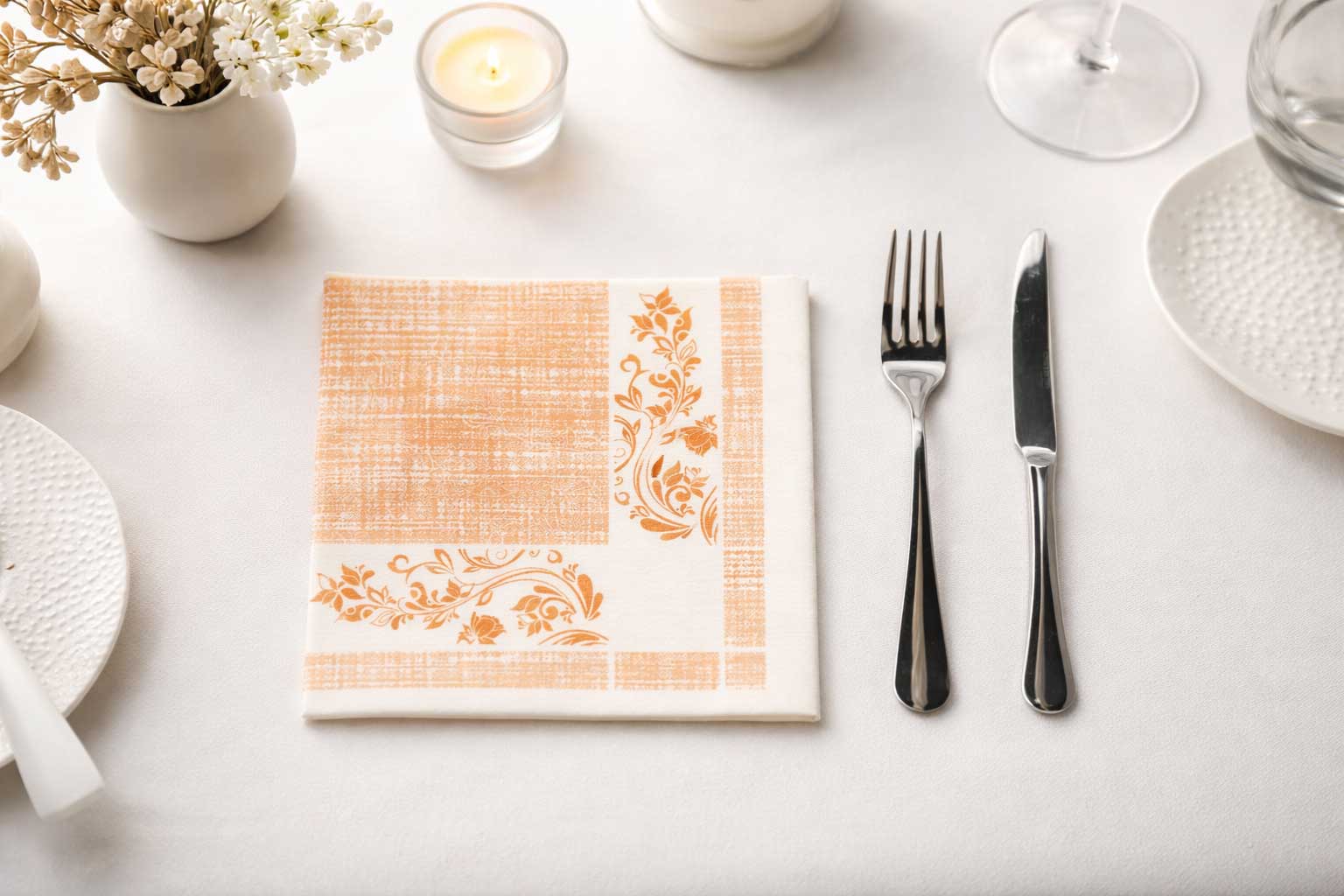 Servilletas Bambulux 40x40cm Deco. Venecia Terra, 480uds