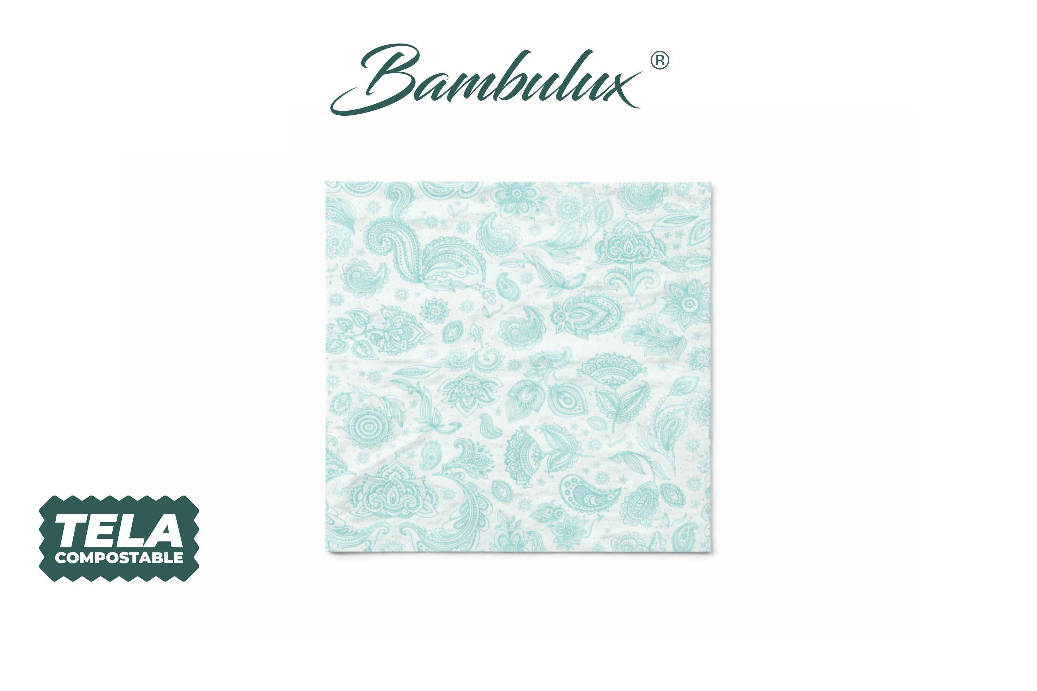 Servilletas Bambulux 40x40cm Deco. Yakarta Agua Marina, 480uds