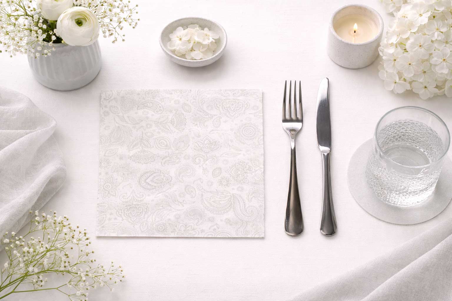 Servilletas Bambulux 40x40cm Deco. Yakarta Gris, 480uds