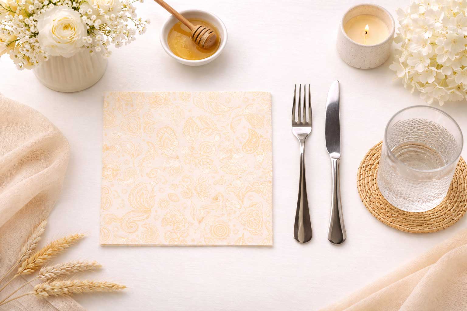 Servilletas Bambulux 40x40cm Deco. Yakarta Melocotón, 480uds