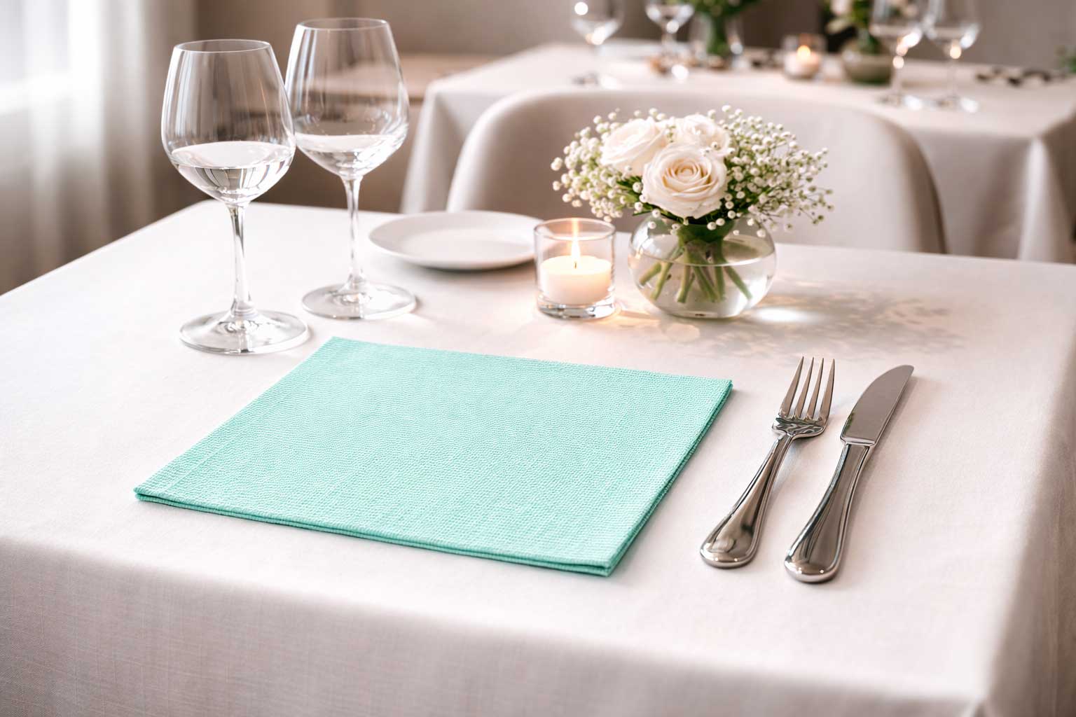 Servilletas Bambulux 48x48cm Deco. Capri Agua Marina, 480uds