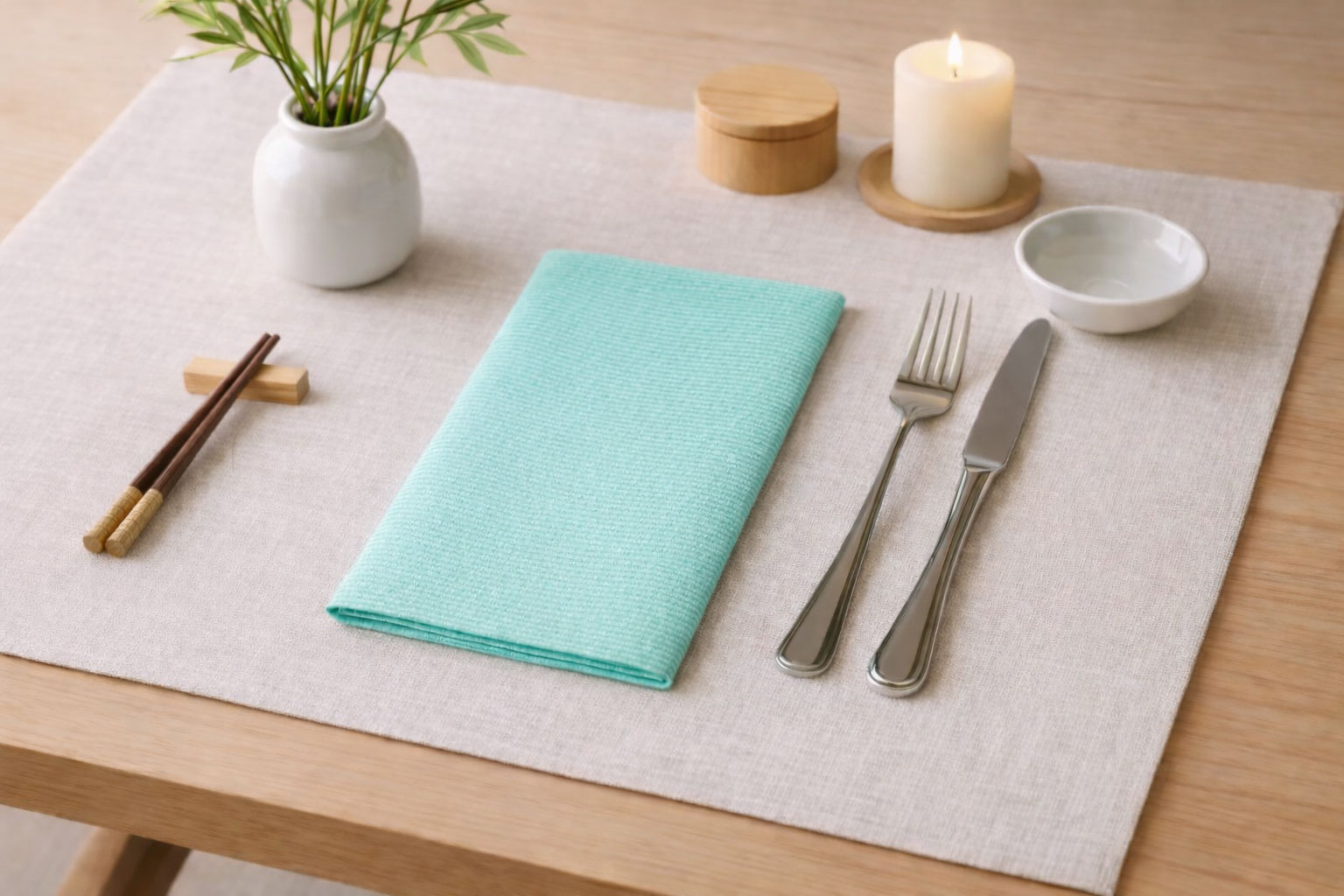 Servilletas Bambulux 48x48cm 1/8 L Deco. Capri Agua Marina, 300uds