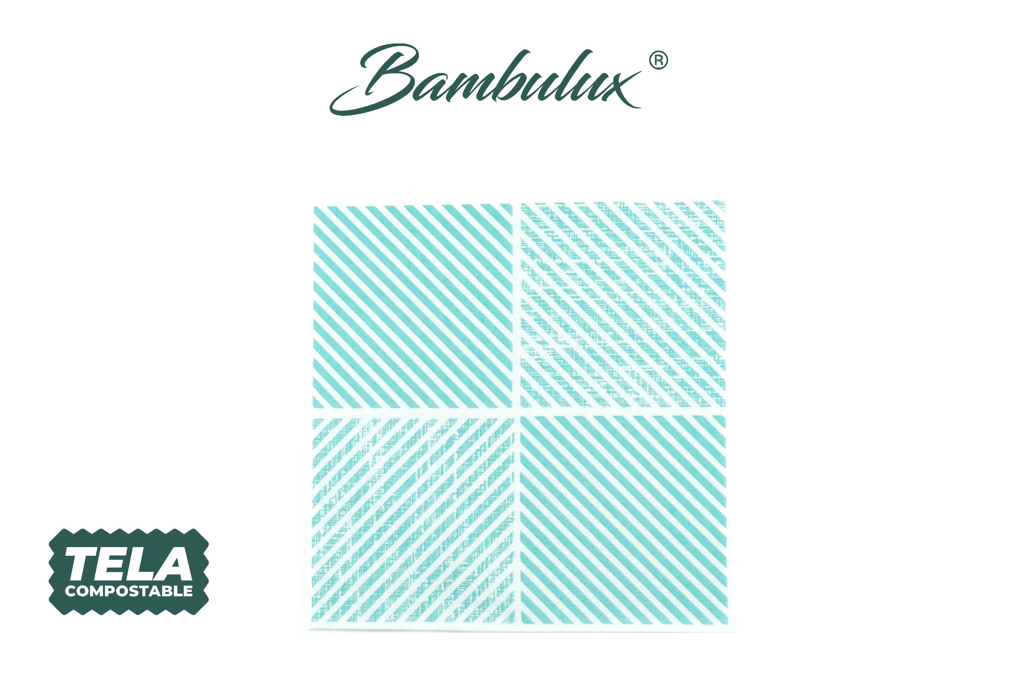 Servilletas Bambulux 48x48cm Deco. Diagonal Agua Marina. 240uds