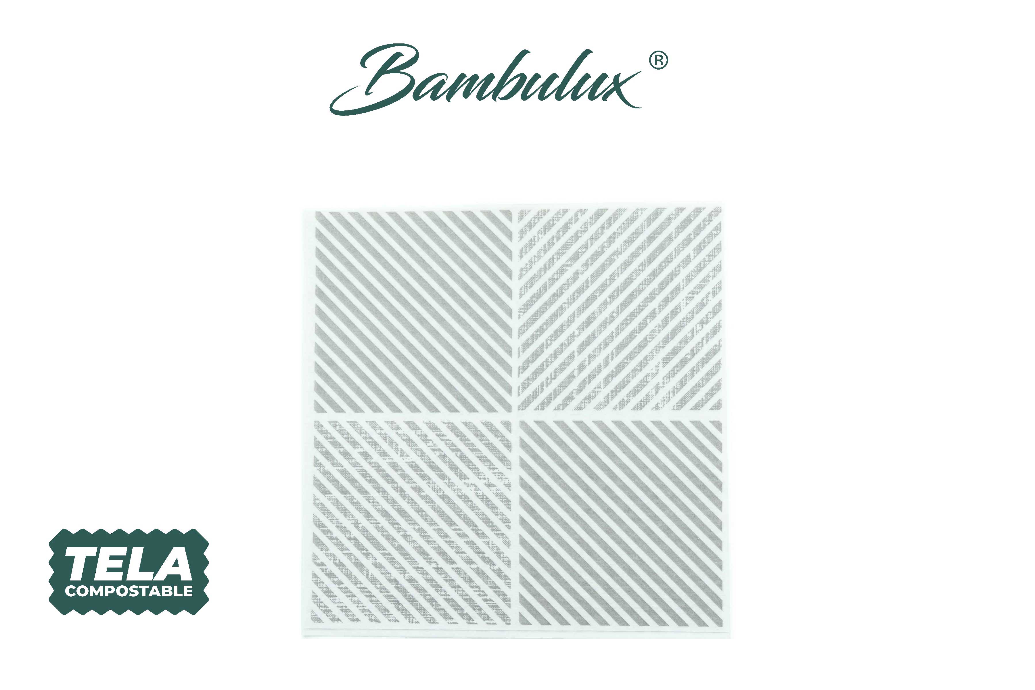 Servilletas Bambulux 48x48cm Deco. Diagonal Gris, 240uds