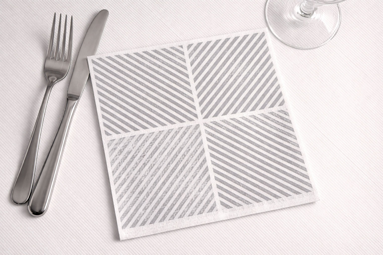 Servilletas Bambulux 48x48cm Deco. Diagonal Gris, 240uds