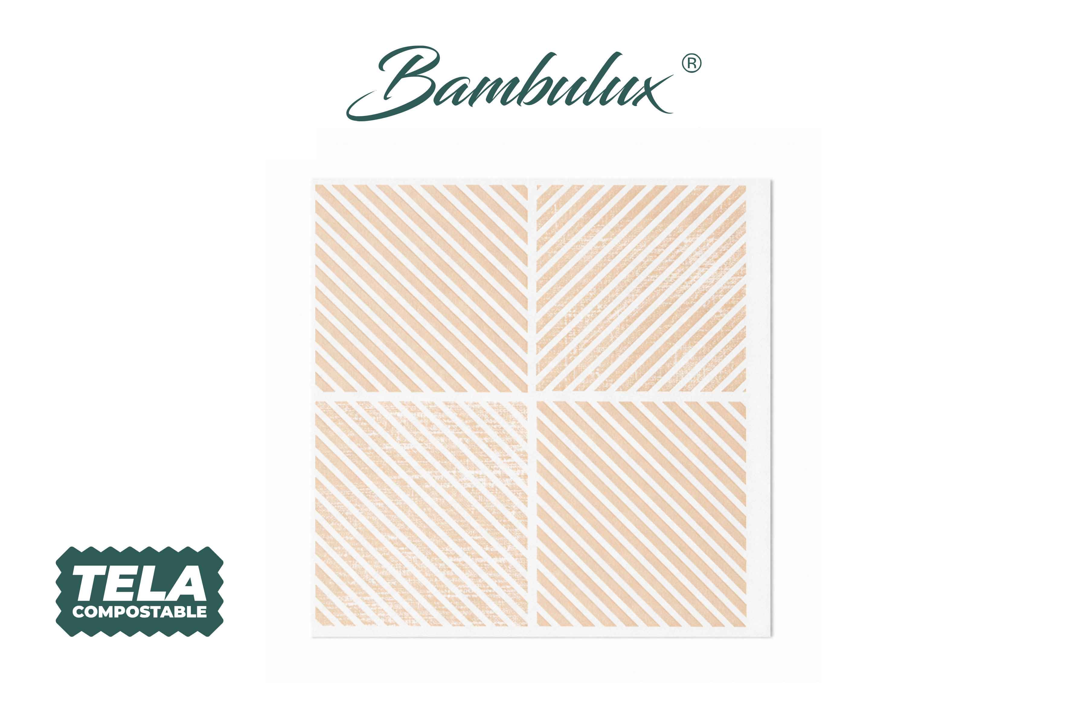 Servilletas Bambulux 48x48cm Deco. Diagonal Melocotón, 240uds