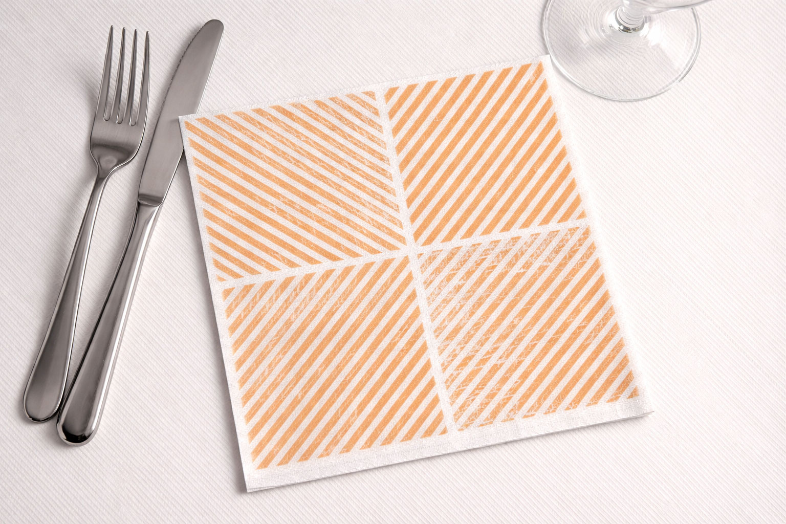 Servilletas Bambulux 48x48cm Deco. Diagonal Melocotón, 240uds