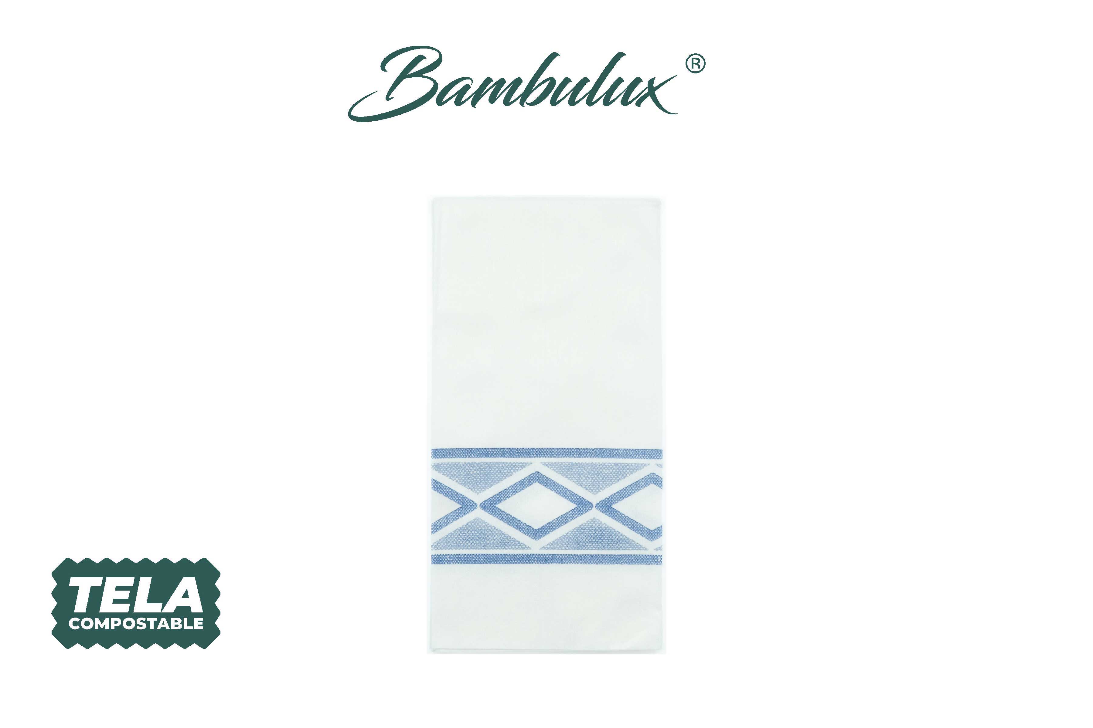 Servilletas Bambulux 48x48cm 1/8 Deco. Delfos Azul, 300uds