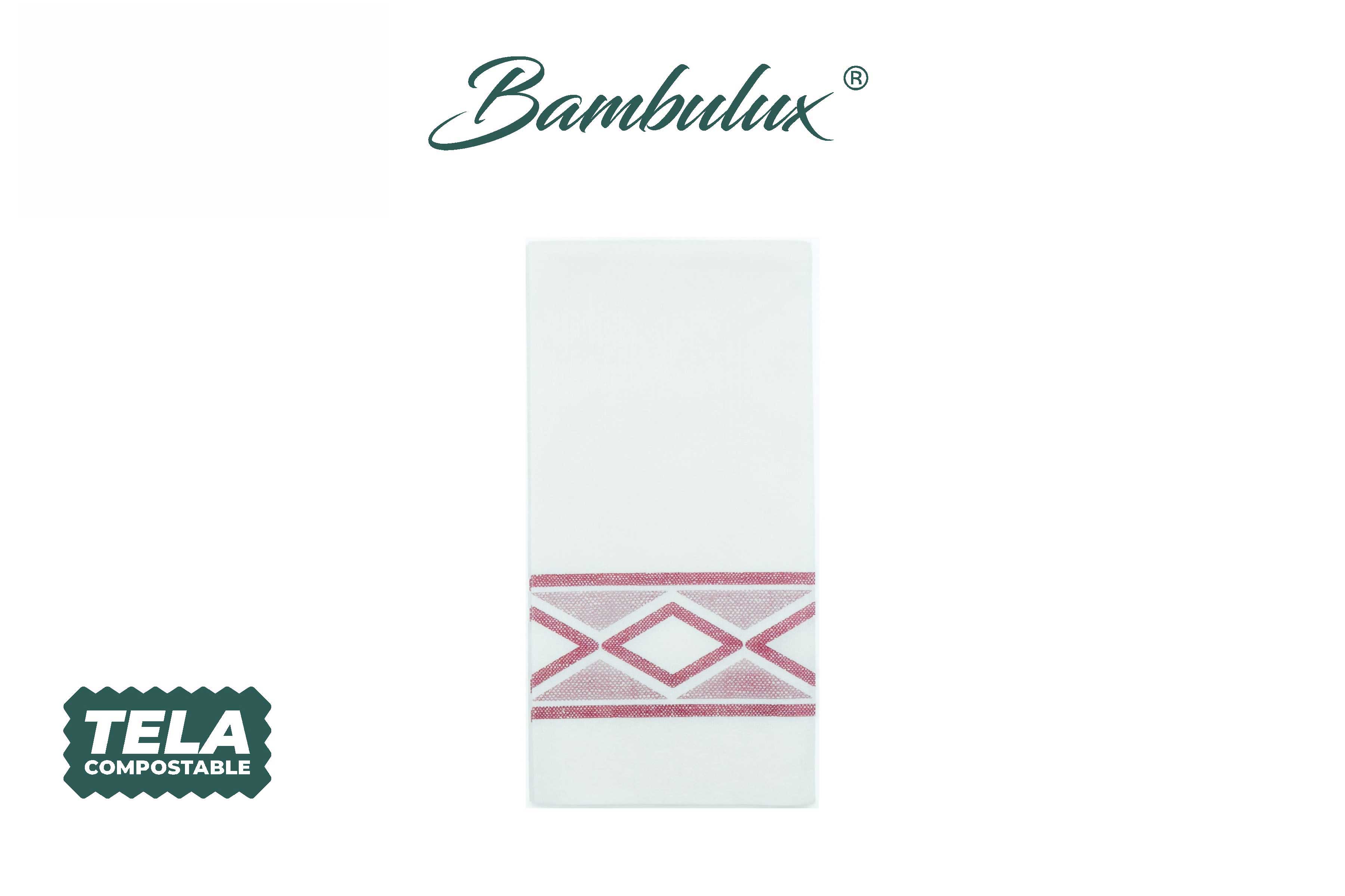 Servilletas Bambulux 48x48cm 1/8 Deco. Delfos Burdeos, 300uds