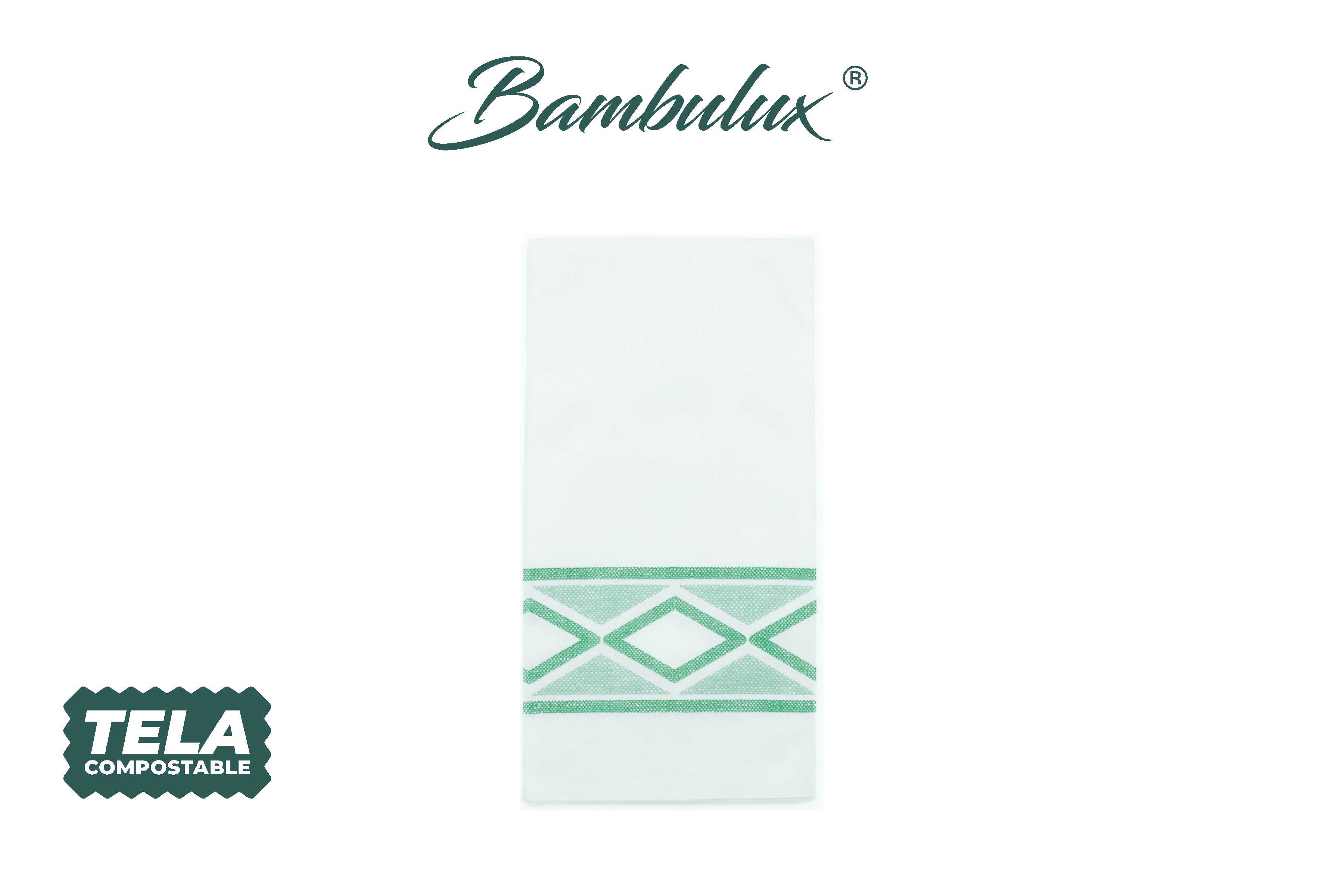 Servilletas Bambulux 48x48cm 1/8 Deco. Delfos Verde, 300uds