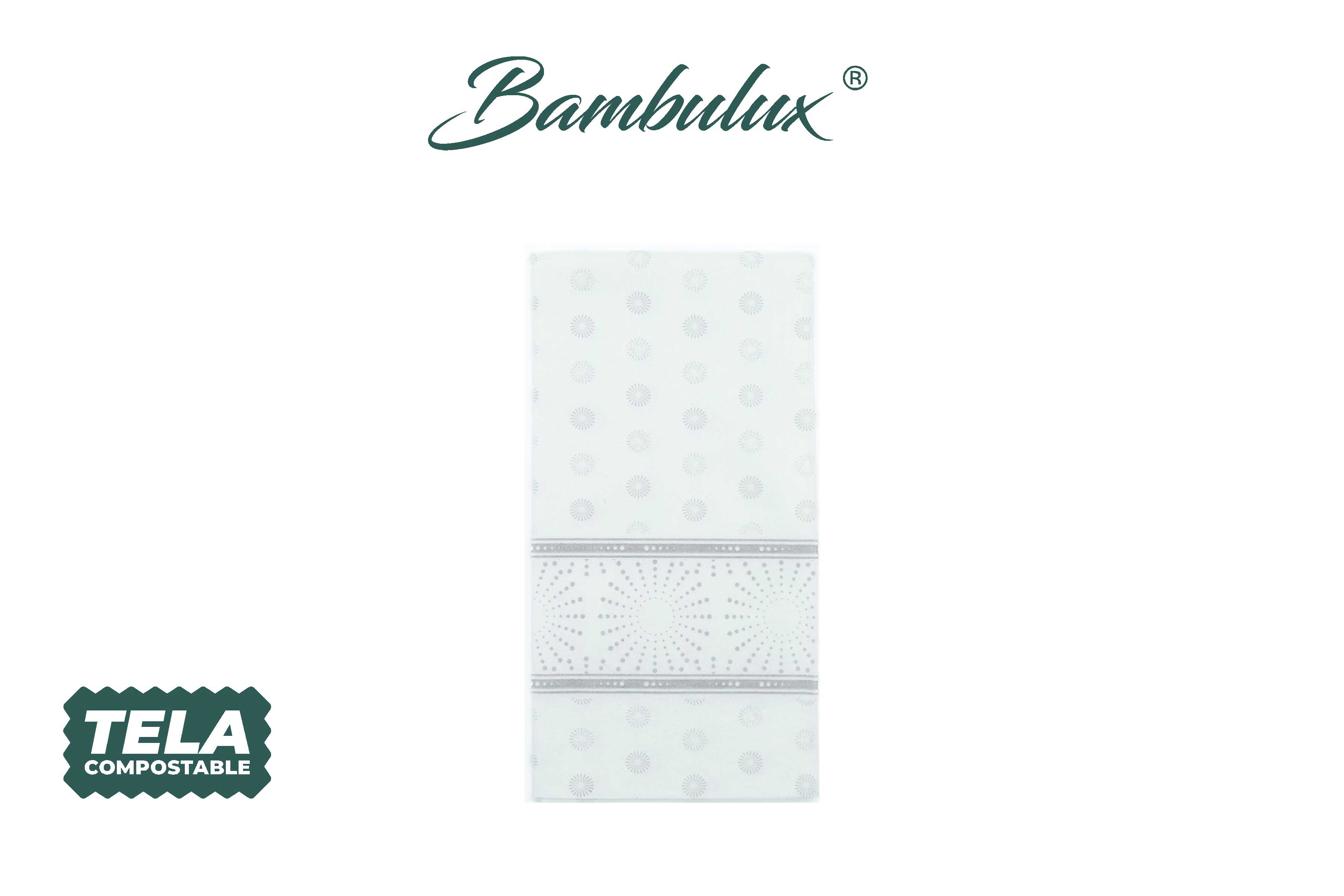 Servilletas Bambulux 48x48cm 1/8 Deco. Esferas Gris, 300uds