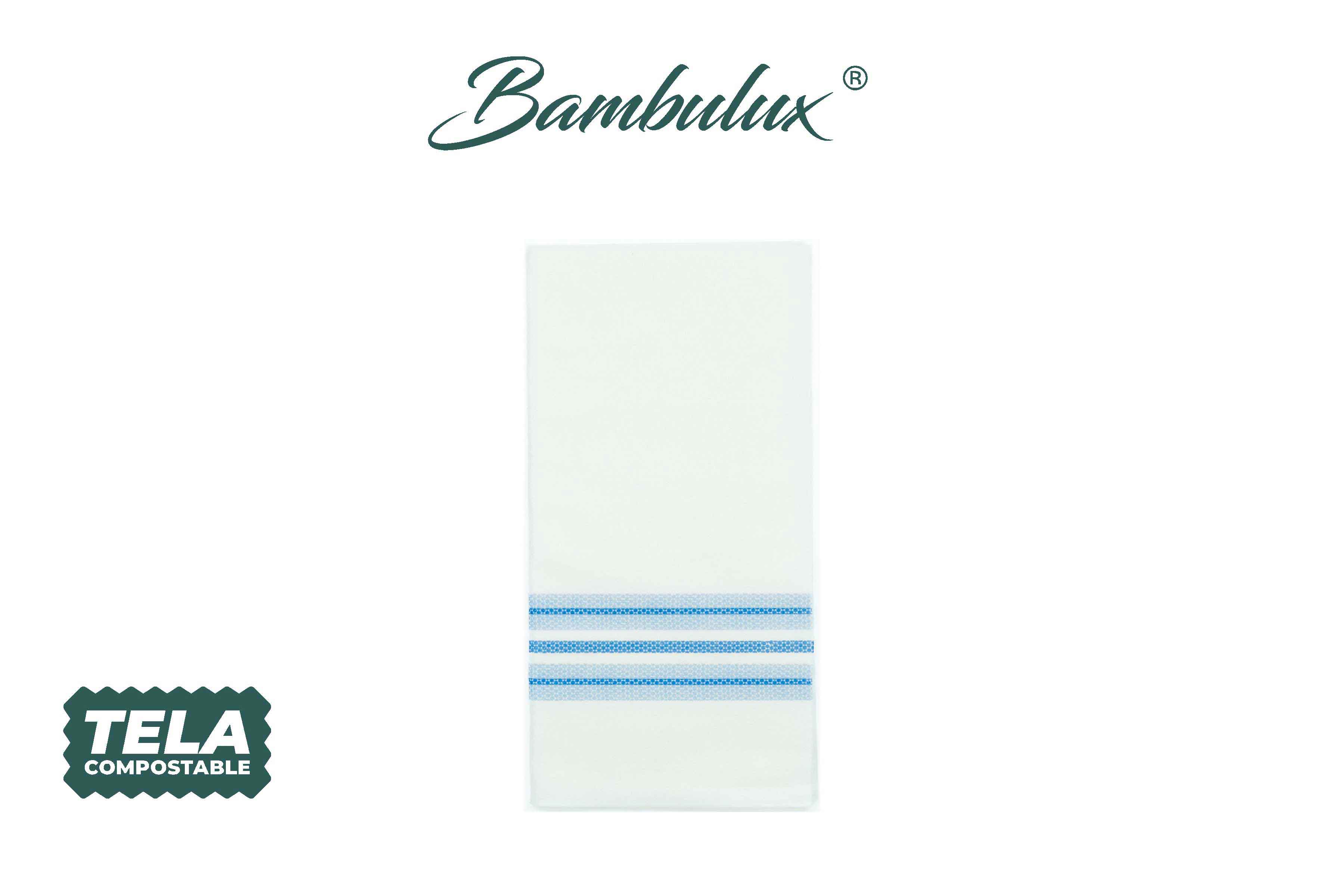 Servilletas Bambulux 48x48cm 1/8 Deco. Horizonte Azul, 300uds