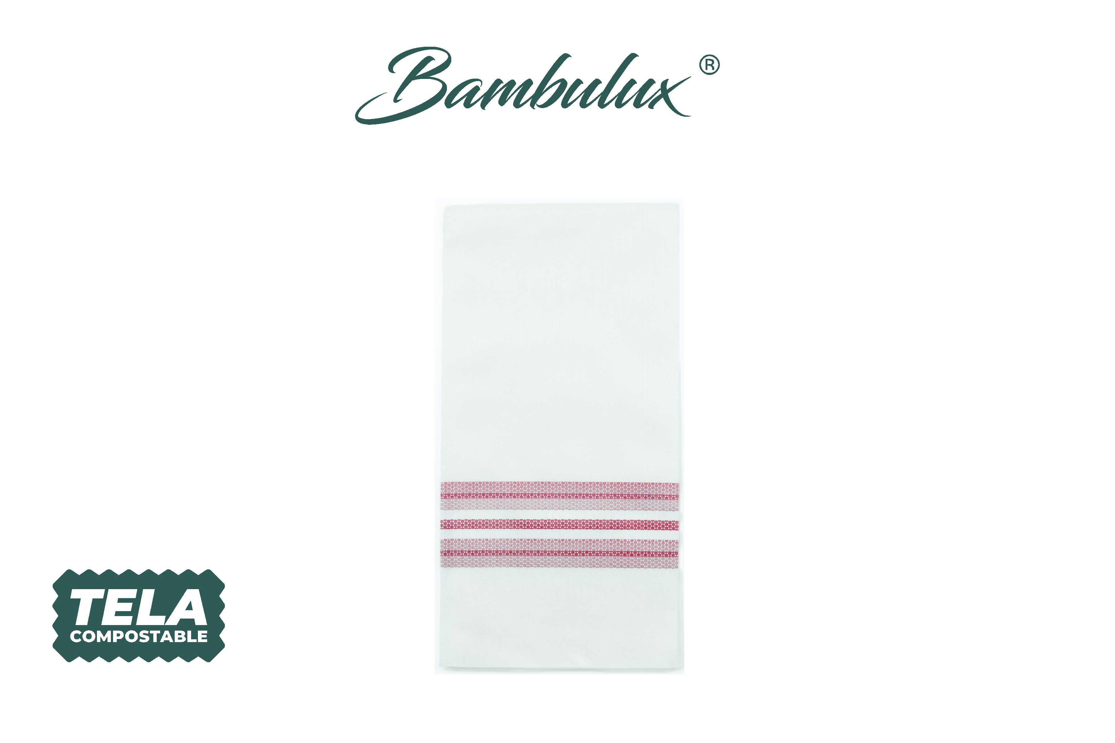 Servilletas Bambulux 48x48cm 1/8 Deco. Horizonte Burdeos, 300uds