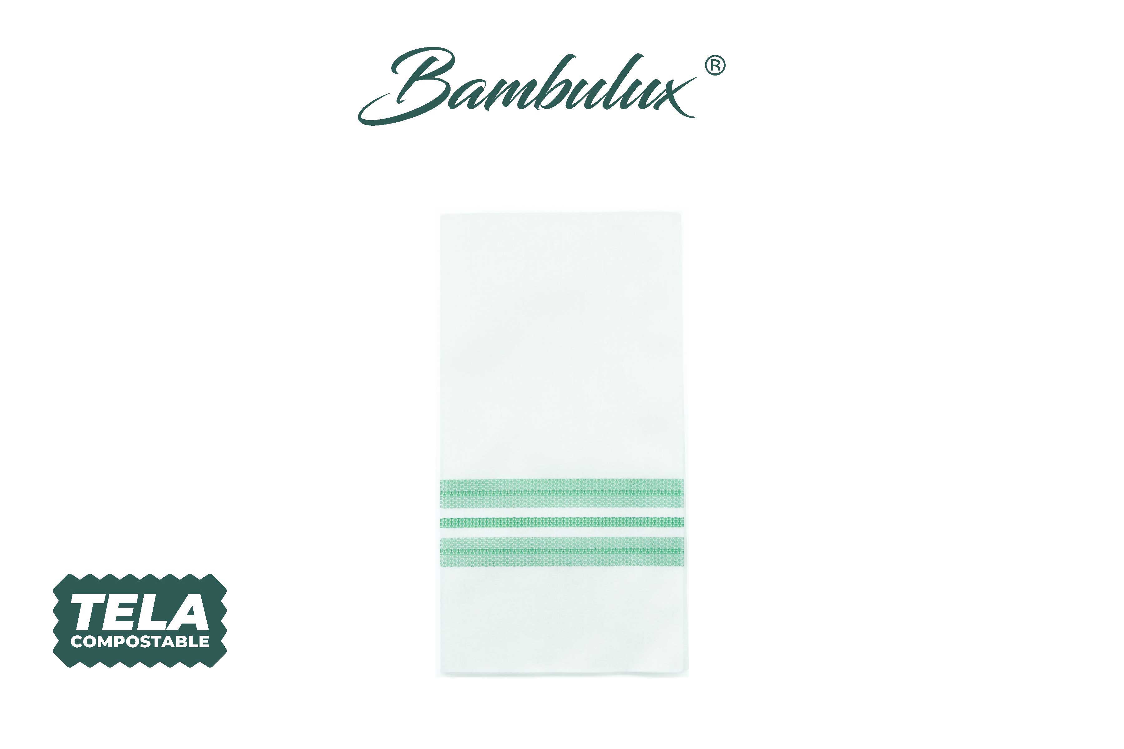 Servilletas Bambulux 48x48cm 1/8 Deco. Horizonte Verde, 300uds