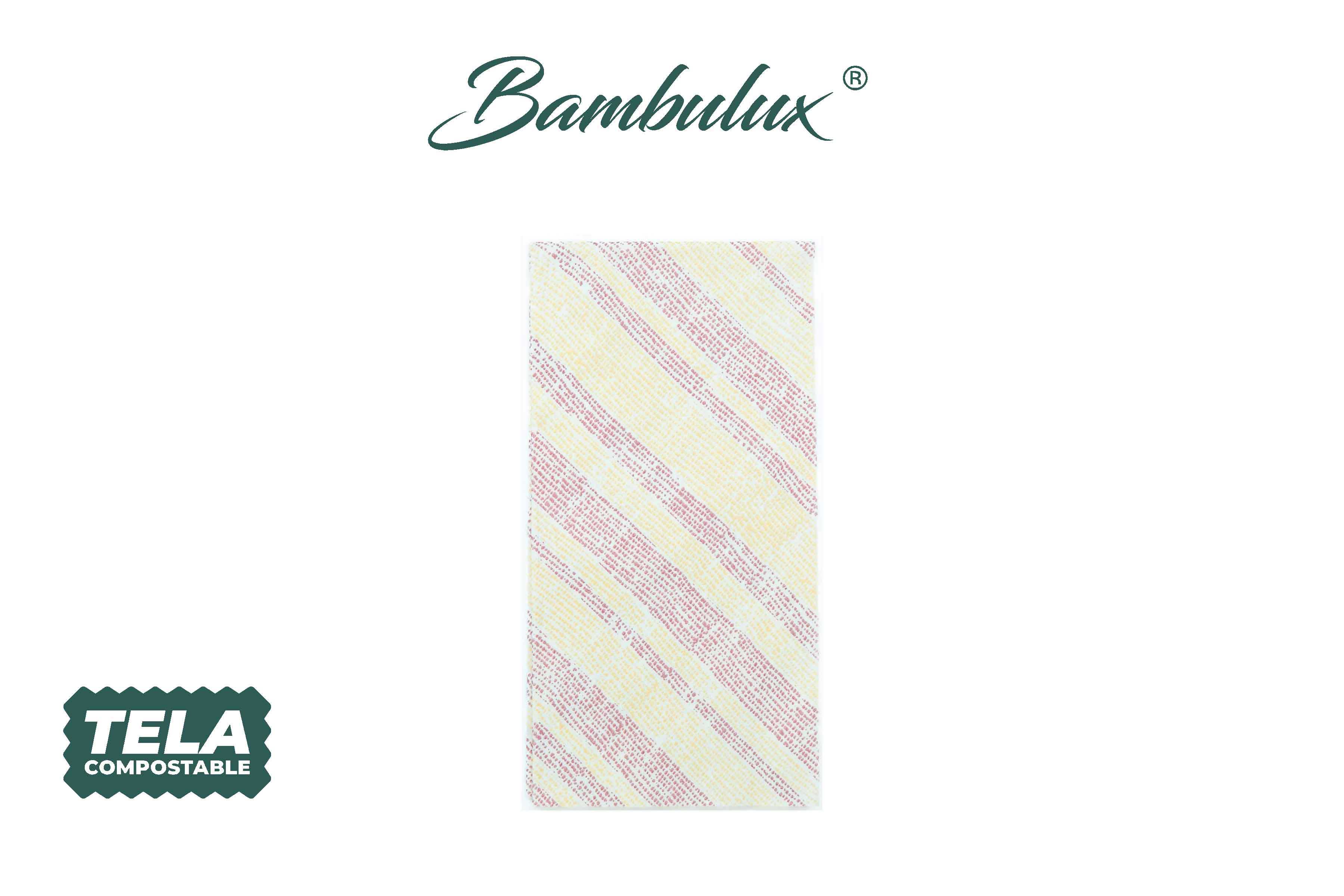 Servilletas Bambulux 48x48cm 1/8 Deco. Marea Burdeos, 300uds
