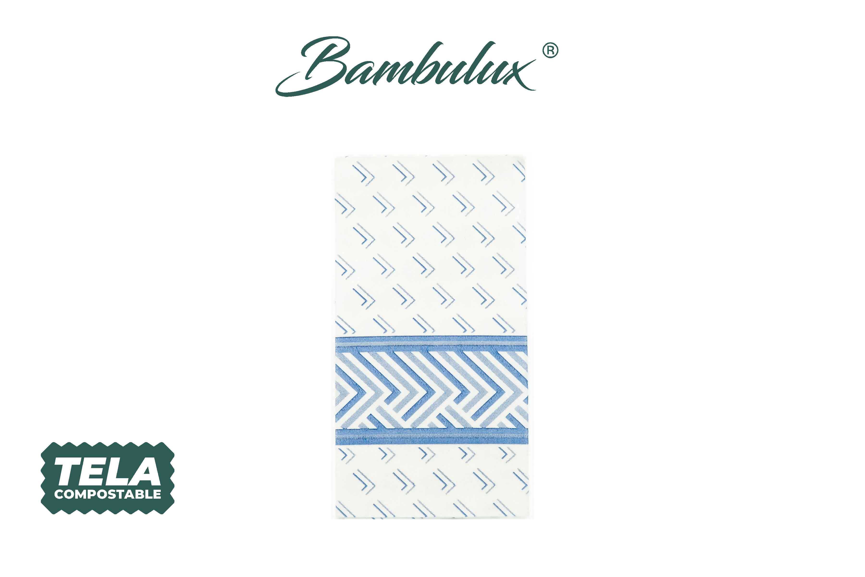 Servilletas Bambulux 48x48cm 1/8 Deco. Square Azul, 300uds