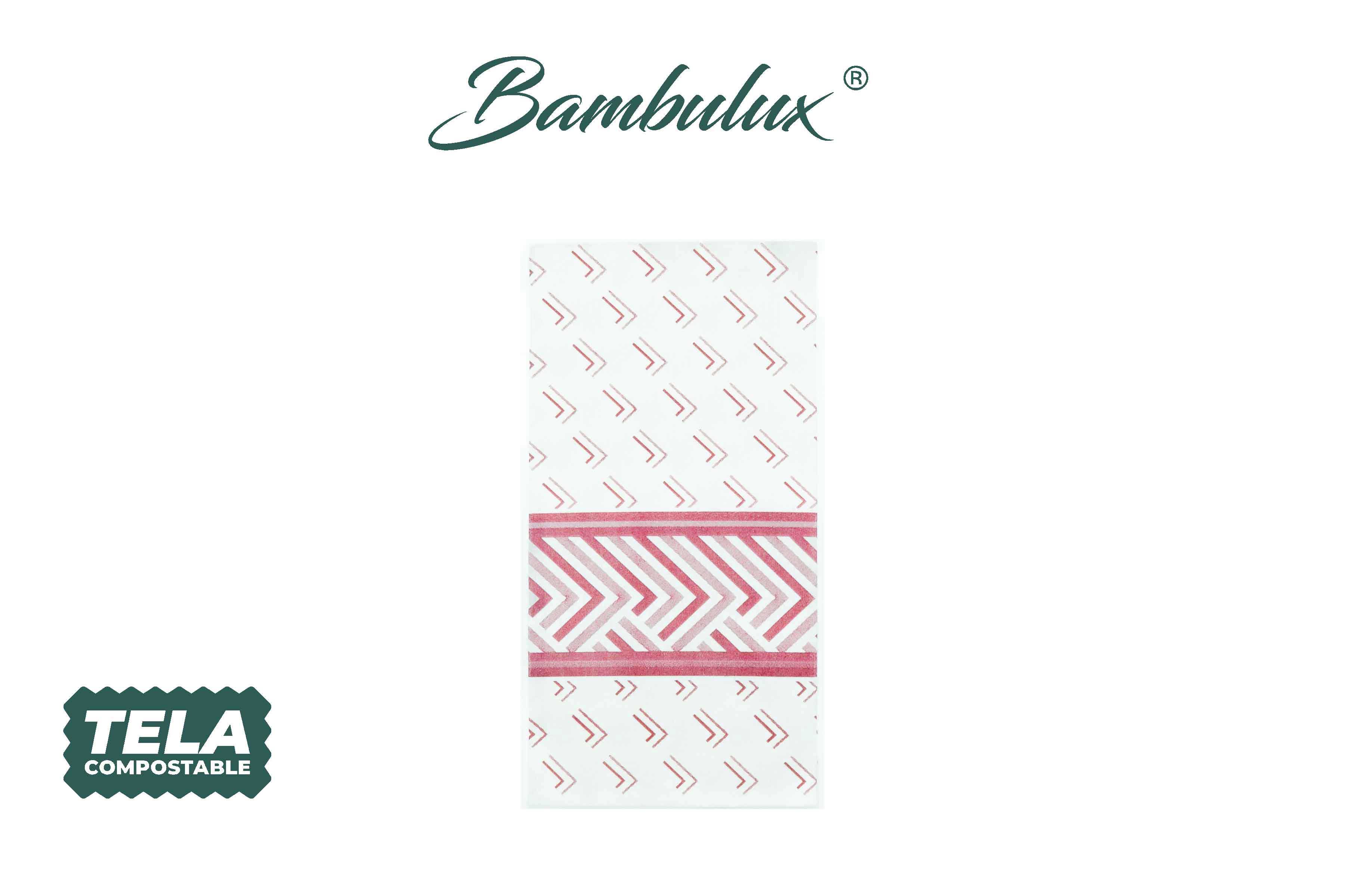 Servilletas Bambulux 48x48cm 1/8 Deco. Square Burdeos, 300uds