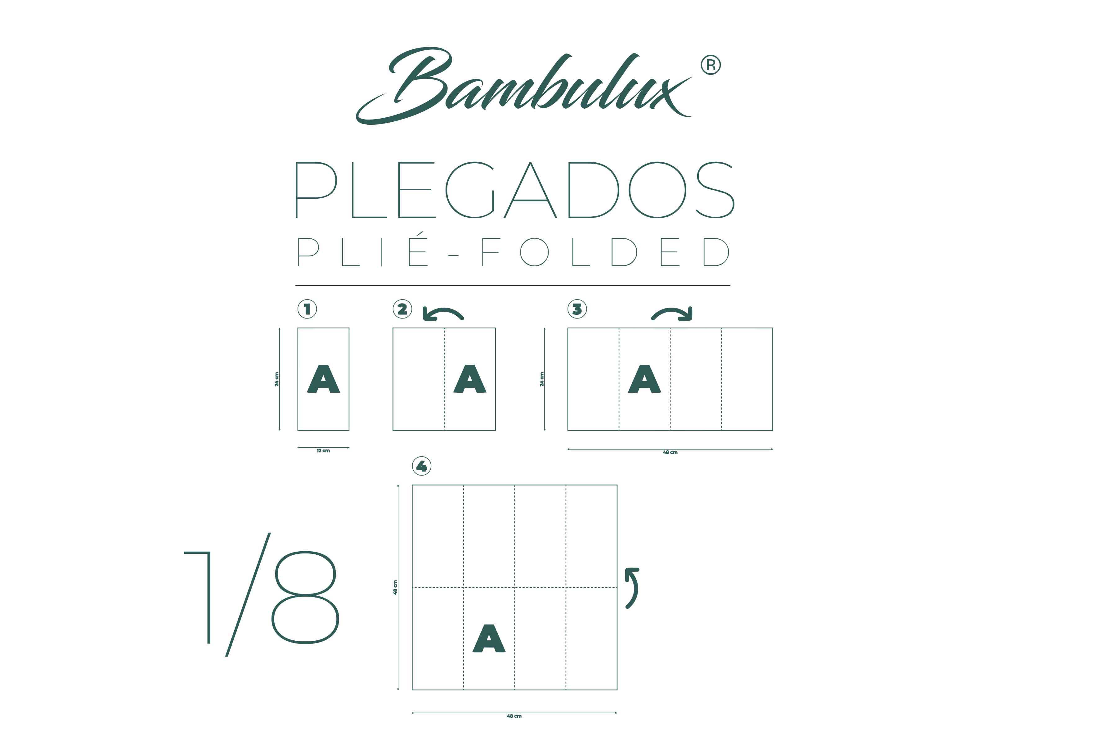 Servilletas Bambulux 48x48cm 1/8 Deco. Square Burdeos, 300uds
