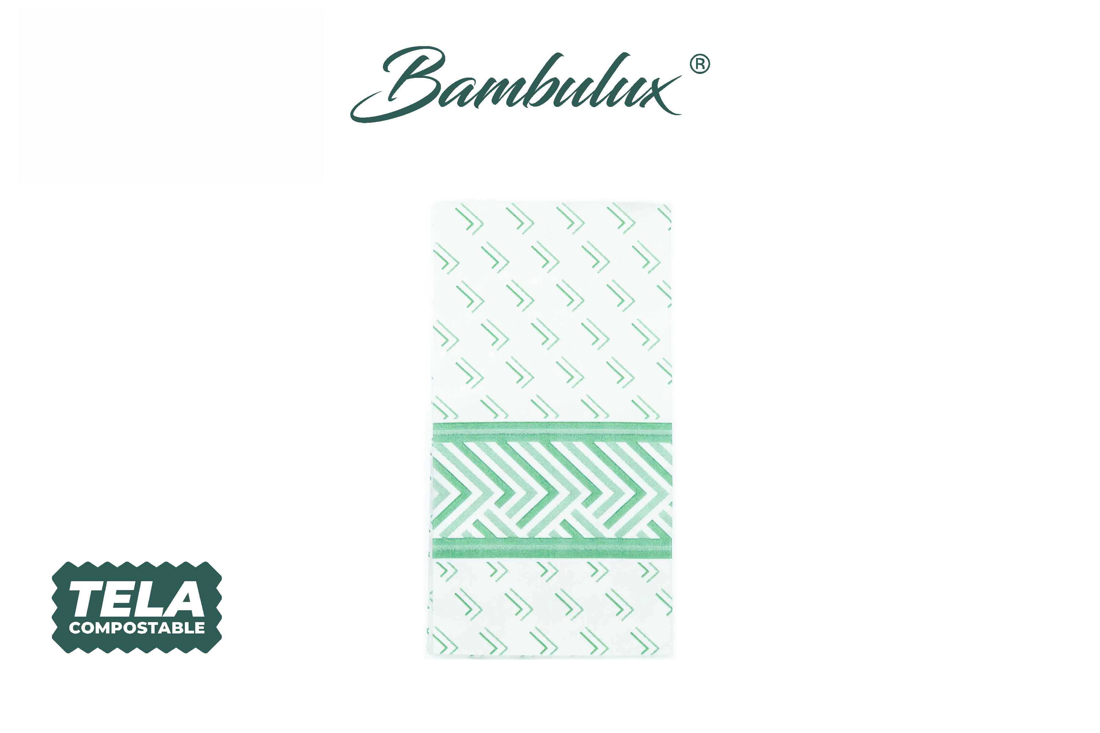 Servilletas Bambulux 48x48cm 1/8 Deco. Square Verde, 300uds