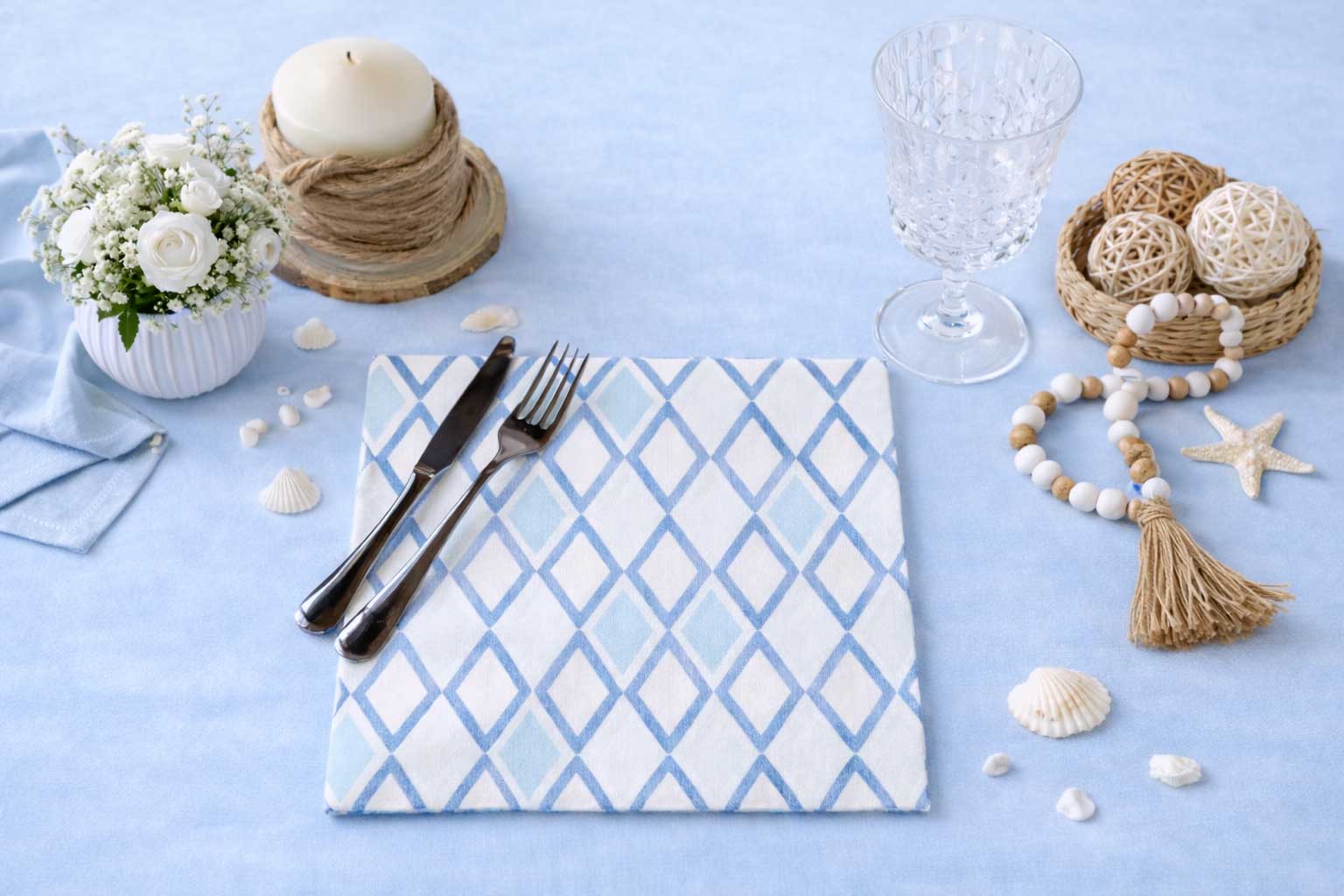 Servilletas Bambulux 48x48cm Deco. Tresmall Azul, 240uds