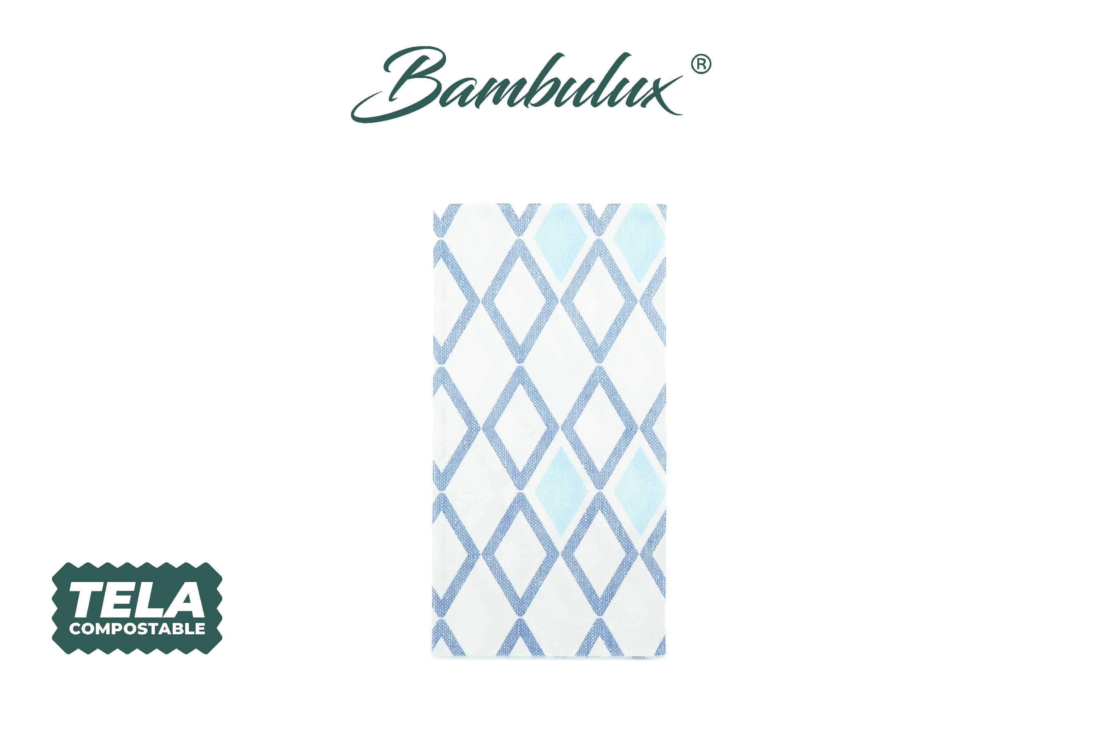 Servilletas Bambulux 48x48cm 1/8 Deco. Tresmall Azul, 300uds