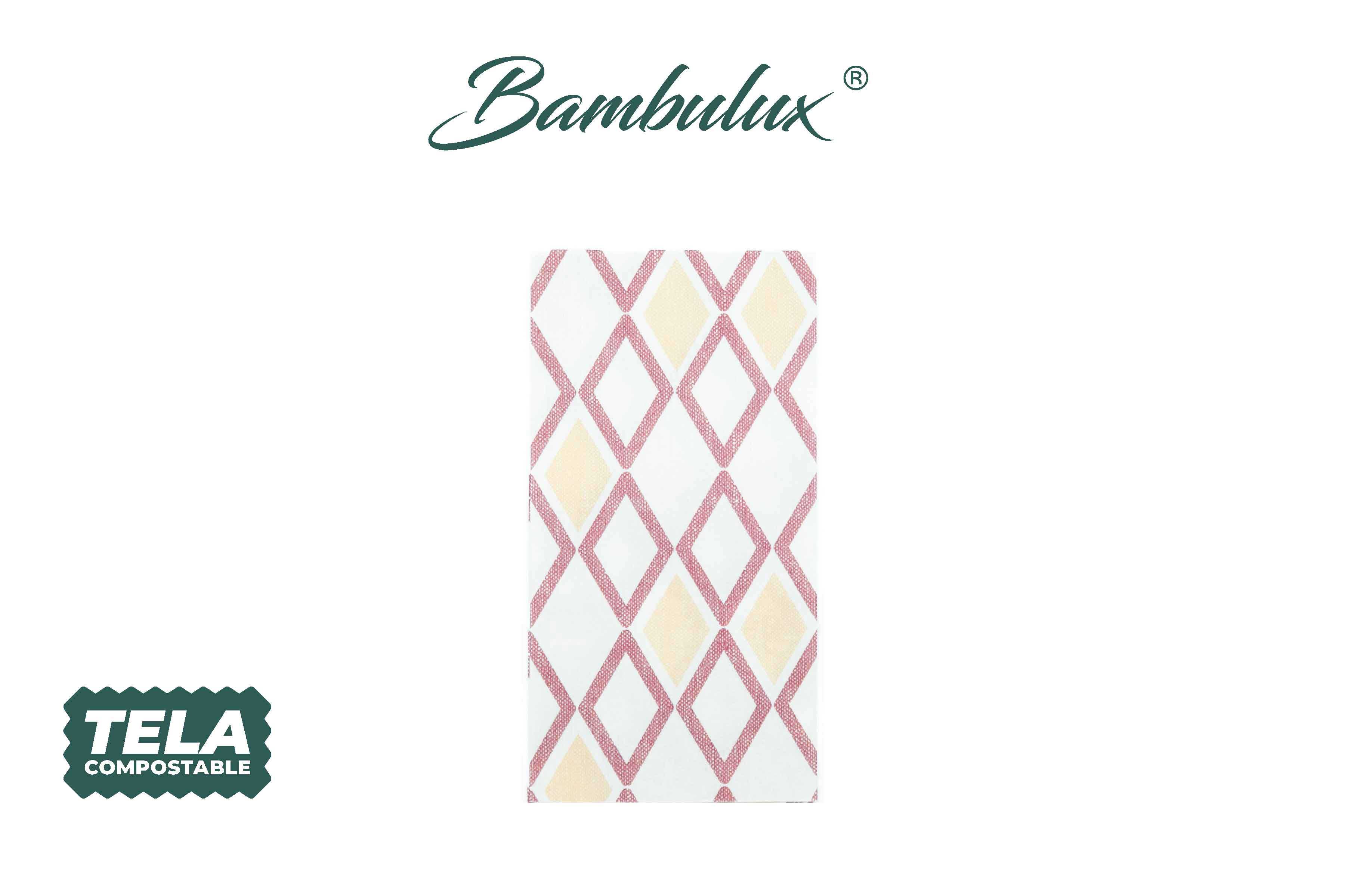Servilletas Bambulux 48x48cm 1/8 Deco. Tresmall Burdeos, 300uds