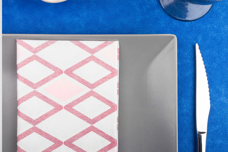 Servilletas Bambulux 48x48cm 1/8 Deco. Tresmall Burdeos Rosa, 300uds