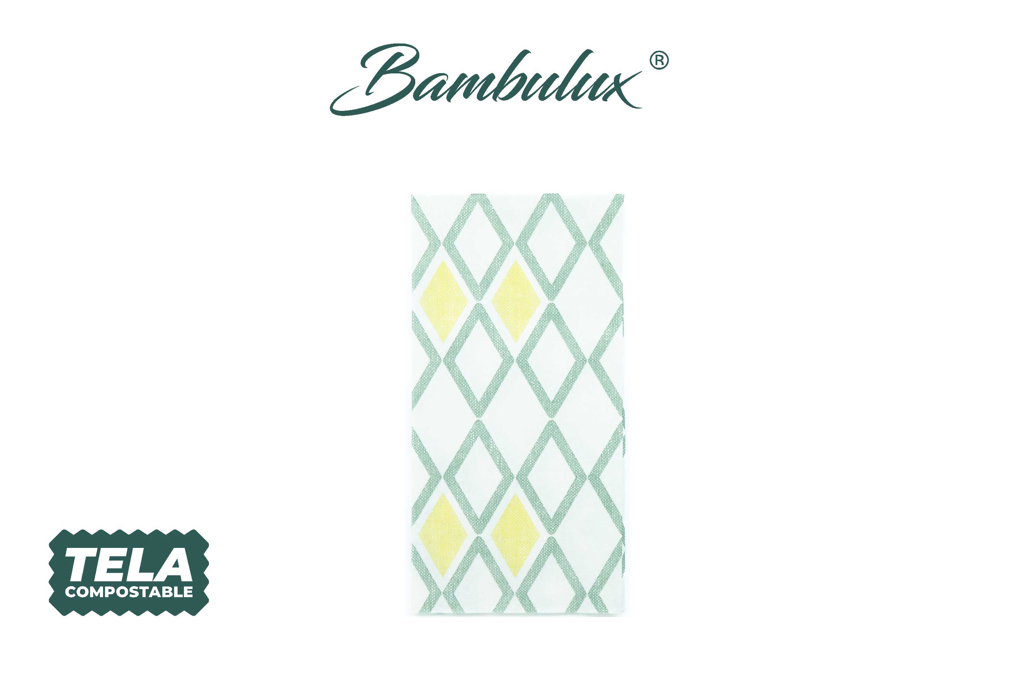 Servilletas Bambulux 48x48cm 1/8 Deco. Tresmall Verde, 300uds