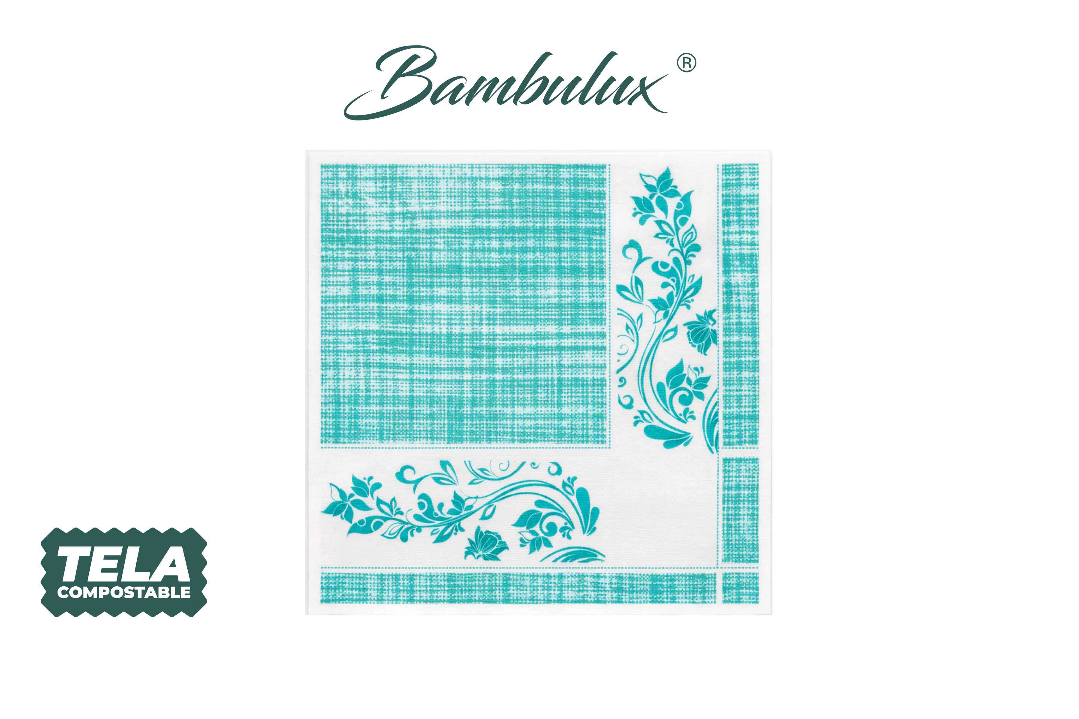 Servilletas Bambulux 48x48cm Deco. Venecia Agua Marina, 240uds