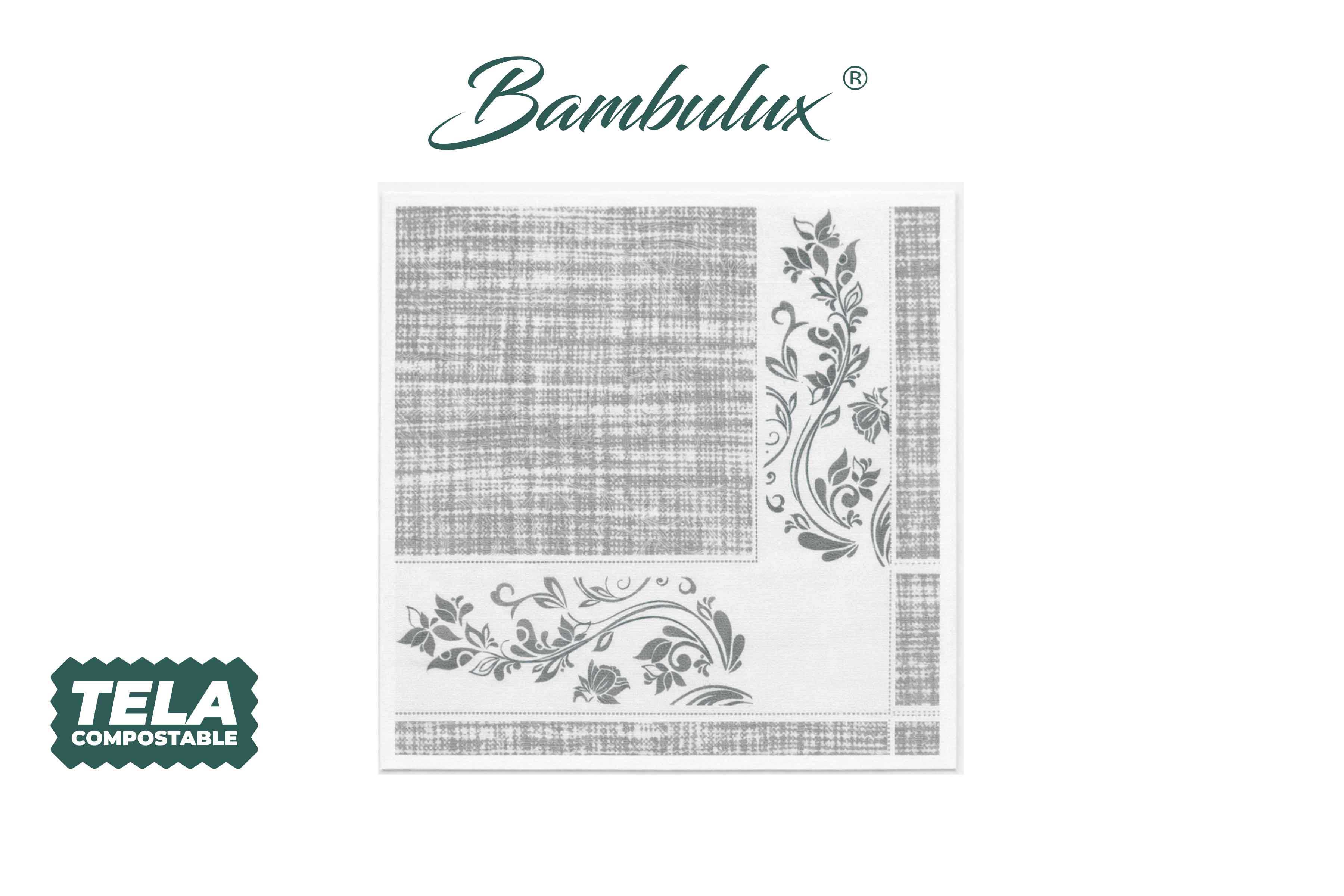 Servilletas Bambulux 48x48cm Deco. Venecia Gris, 240uds