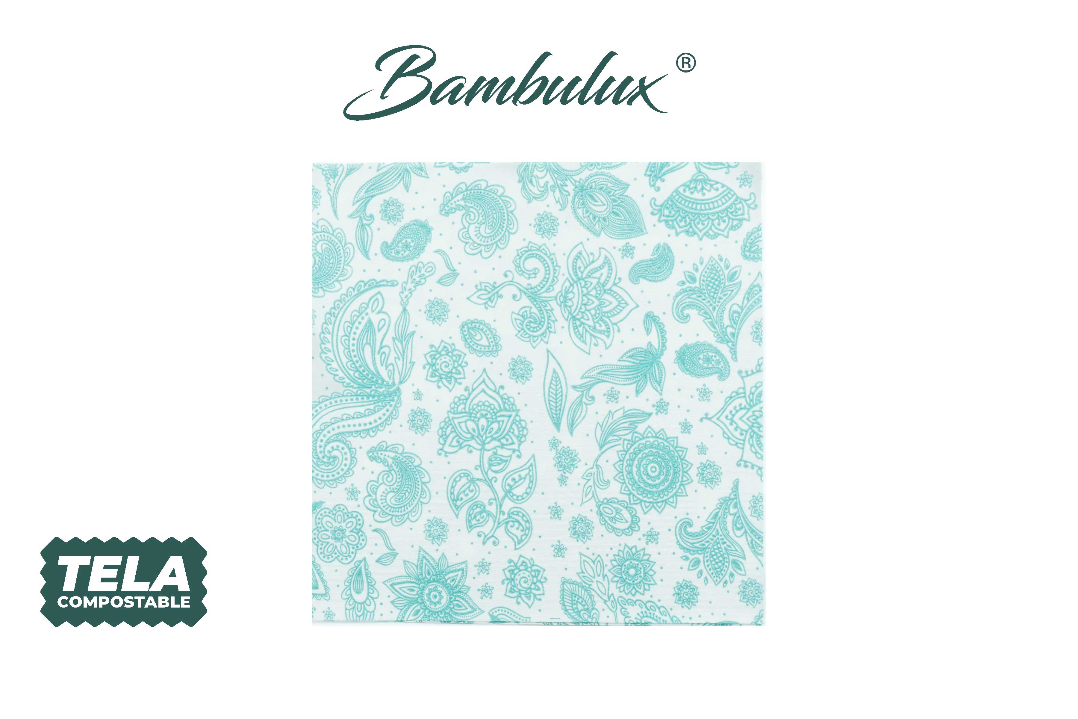 Servilletas Bambulux 48x48cm Deco. Yakarta Agua Marina, 240uds