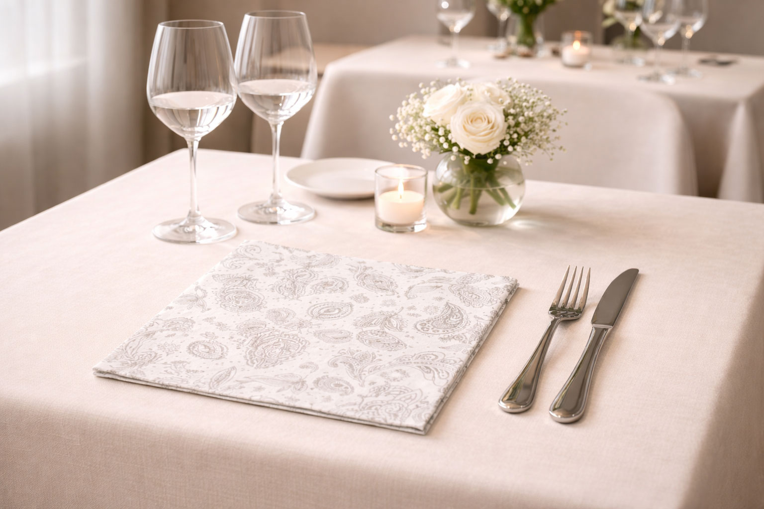 Servilletas Bambulux 48x48cm Deco. Yakarta Gris, 240uds
