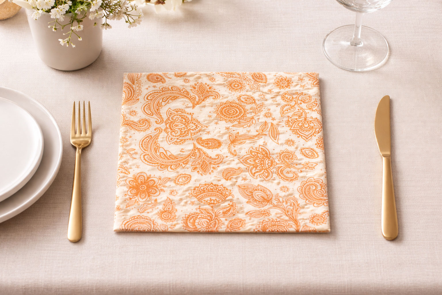 Servilletas Bambulux 48x48cm Deco. Yakarta Terra, 240uds