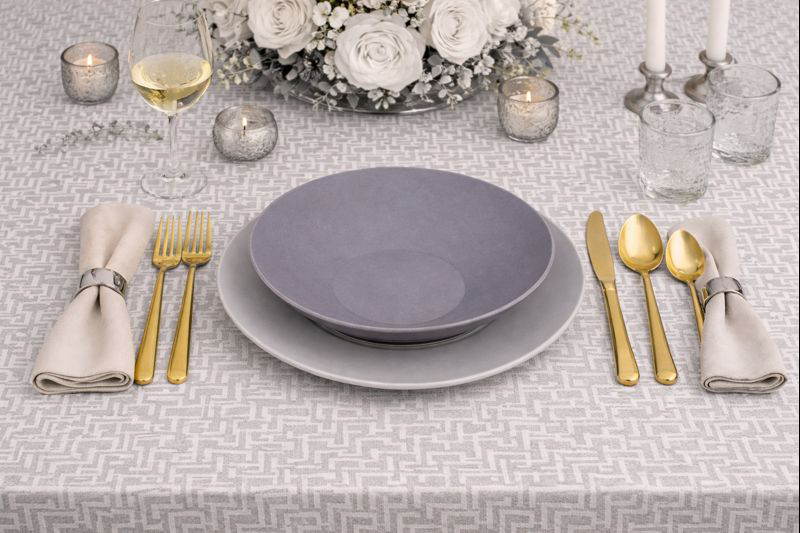 Mantel Bambulux 100x100cm Pleg. 1/8 Deco. Montecarlo Gris, 100uds