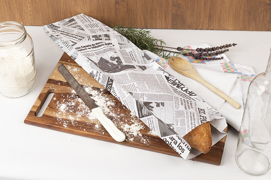 Bolsa Papel 12+6x50cm 40gr Blanco Deco. Prensa, 1.000uds