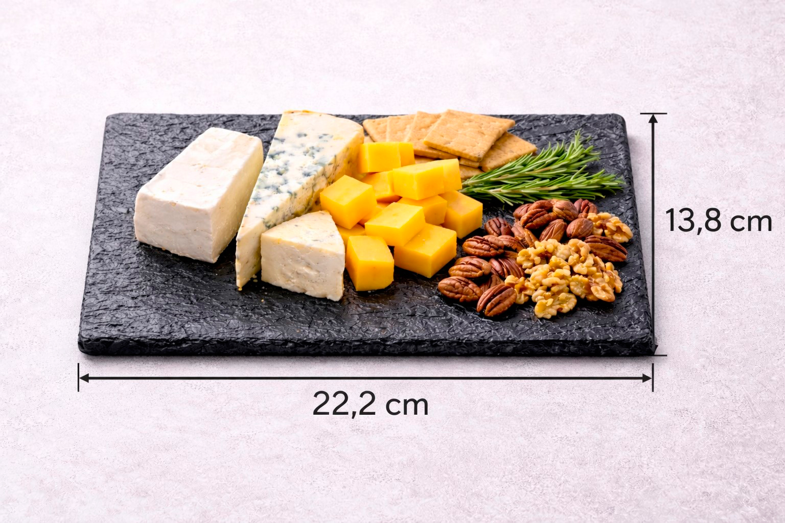 Bandeja Pizarra PS Reutilizable 22,2x13,8cm, 5uds x 60pq
