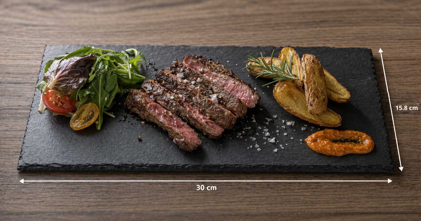 Bandeja Pizarra PS Reutilizable 30x15,8cm, 5uds x 60pq