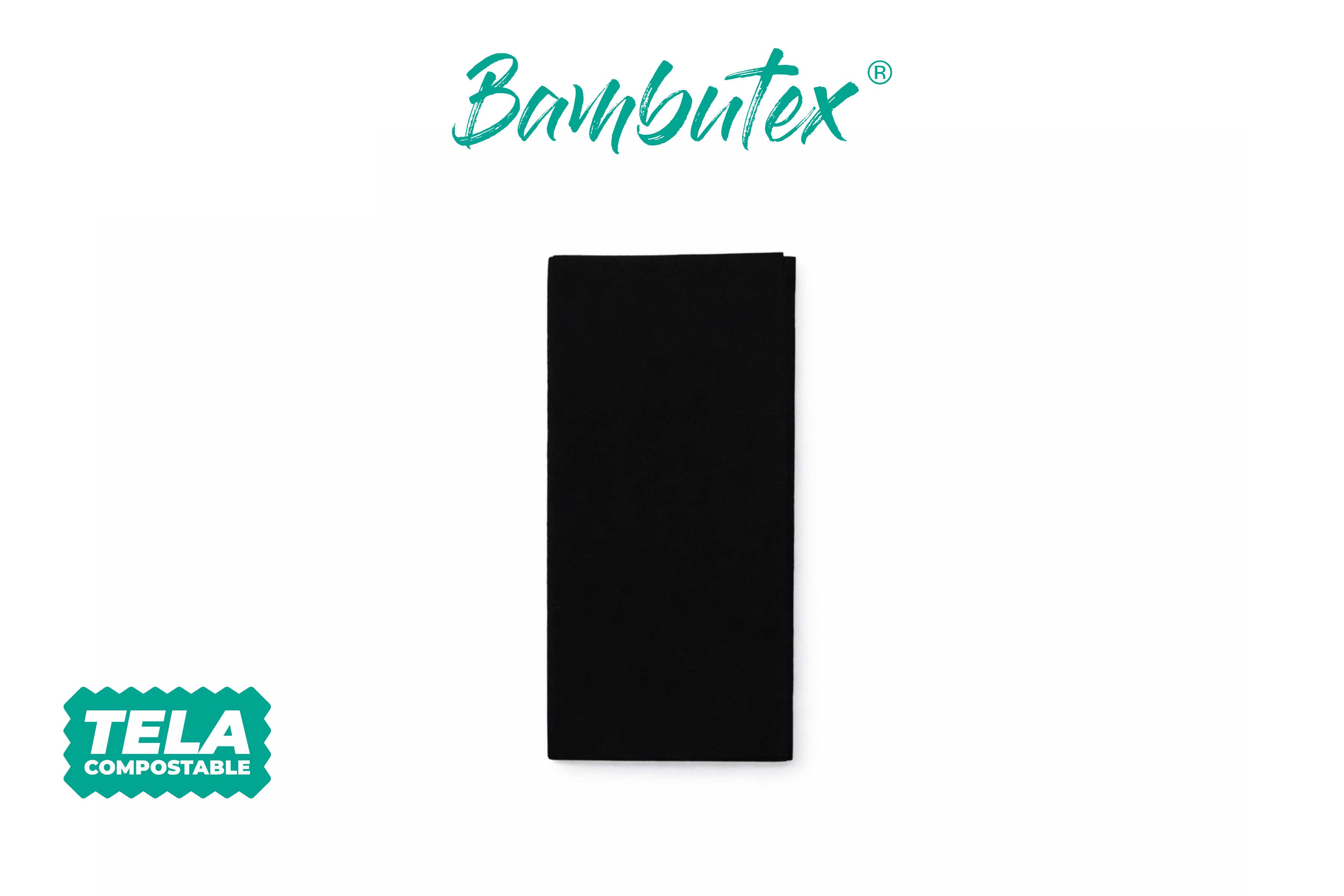 Servilletas Bambutex 40x40cm 1/8 Negro, 400uds