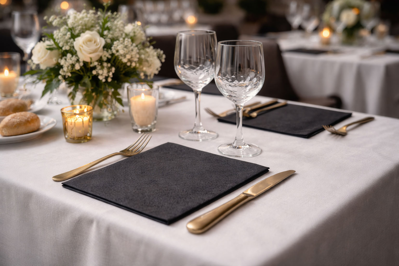 Servilletas Bambutex 48x48cm Negro, 300uds