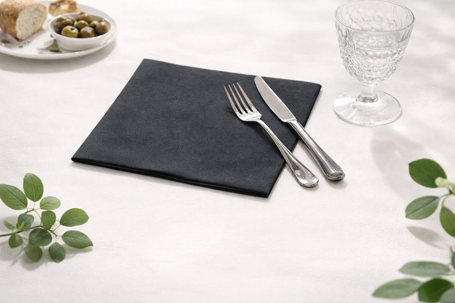 Servilletas Bambutex 48x48cm Negro, 300uds